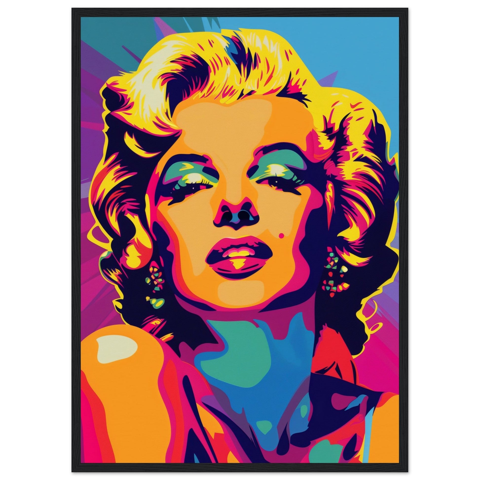 Poster Pop Art Marilyn Monroe ( 50x70-cm-Bois-noir)