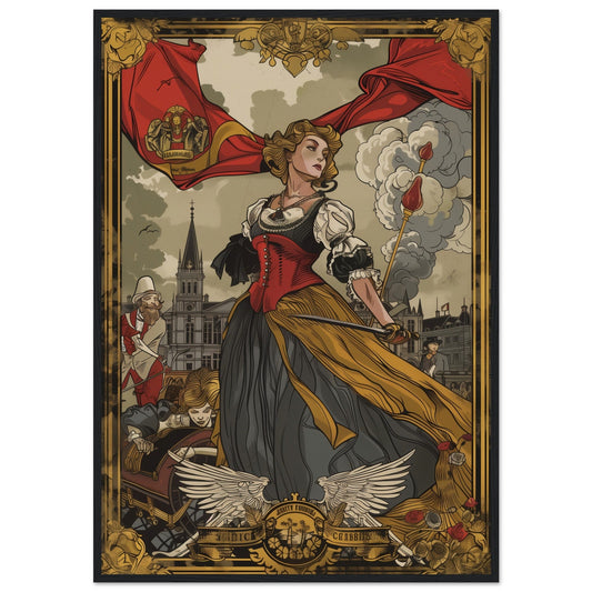 Poster Révolution Art Nouveau ( 70x100-cm-Bois-noir)