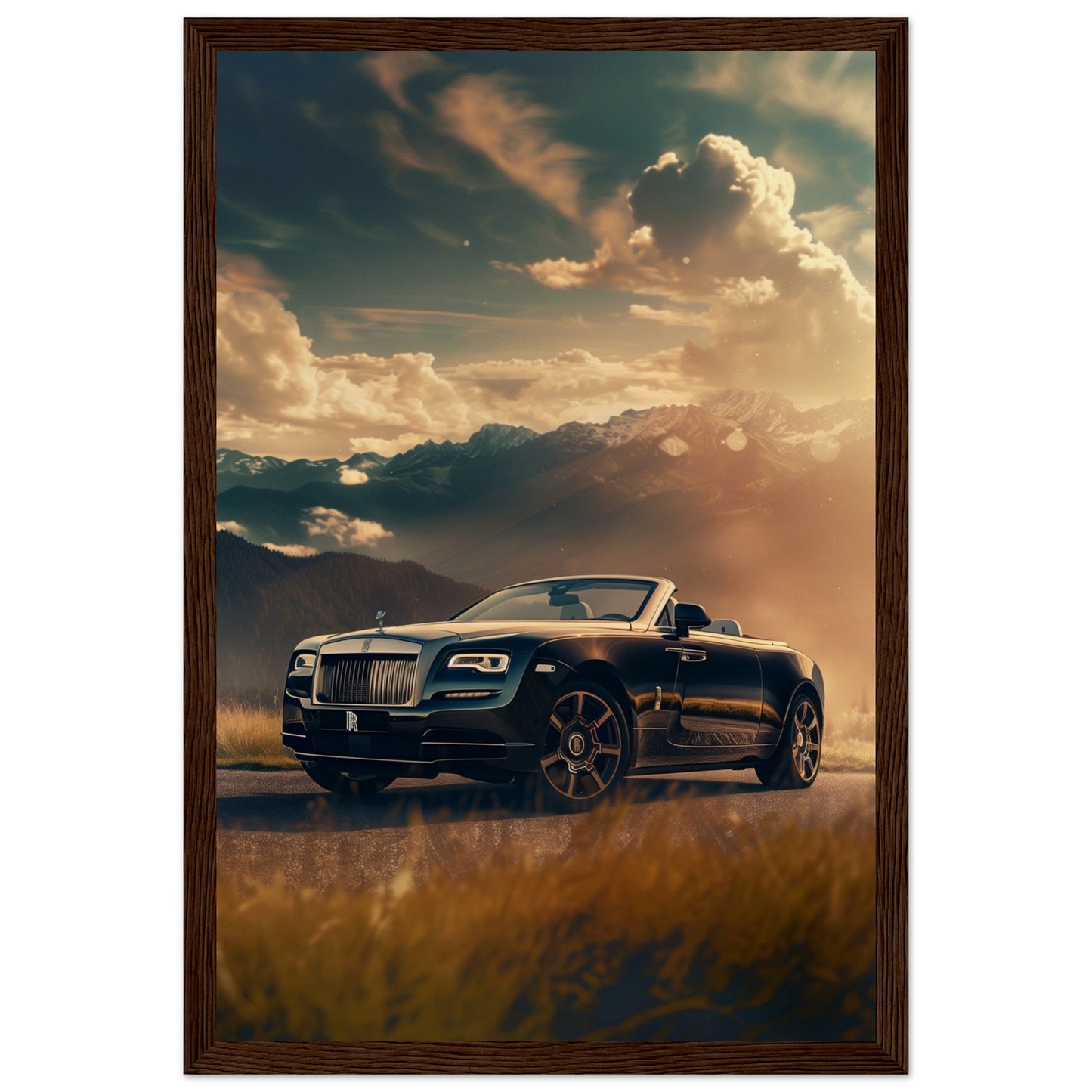 Poster Rolls Royce Dawn ( 30x45-cm-Bois-foncé)