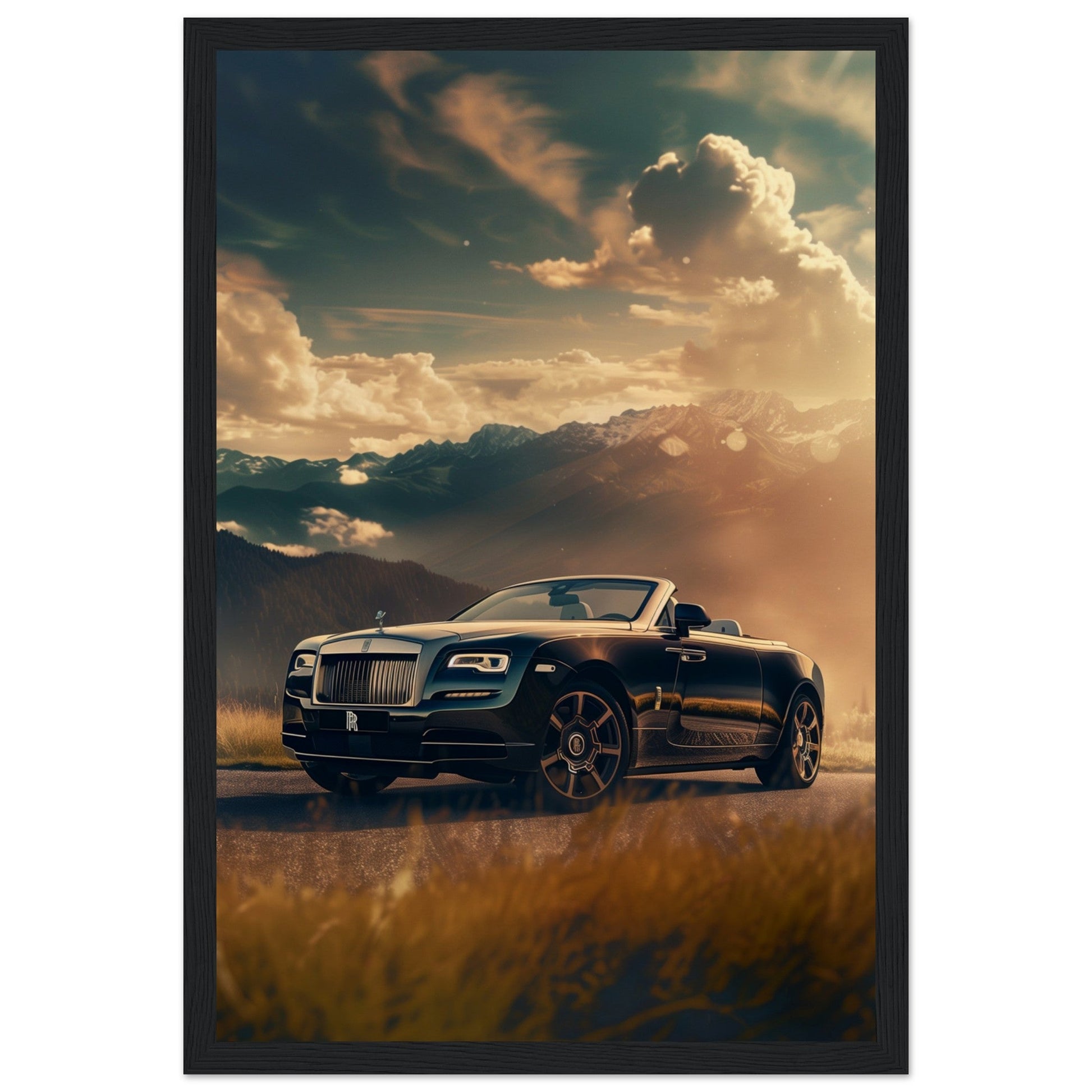 Poster Rolls Royce Dawn ( 30x45-cm-Bois-noir)