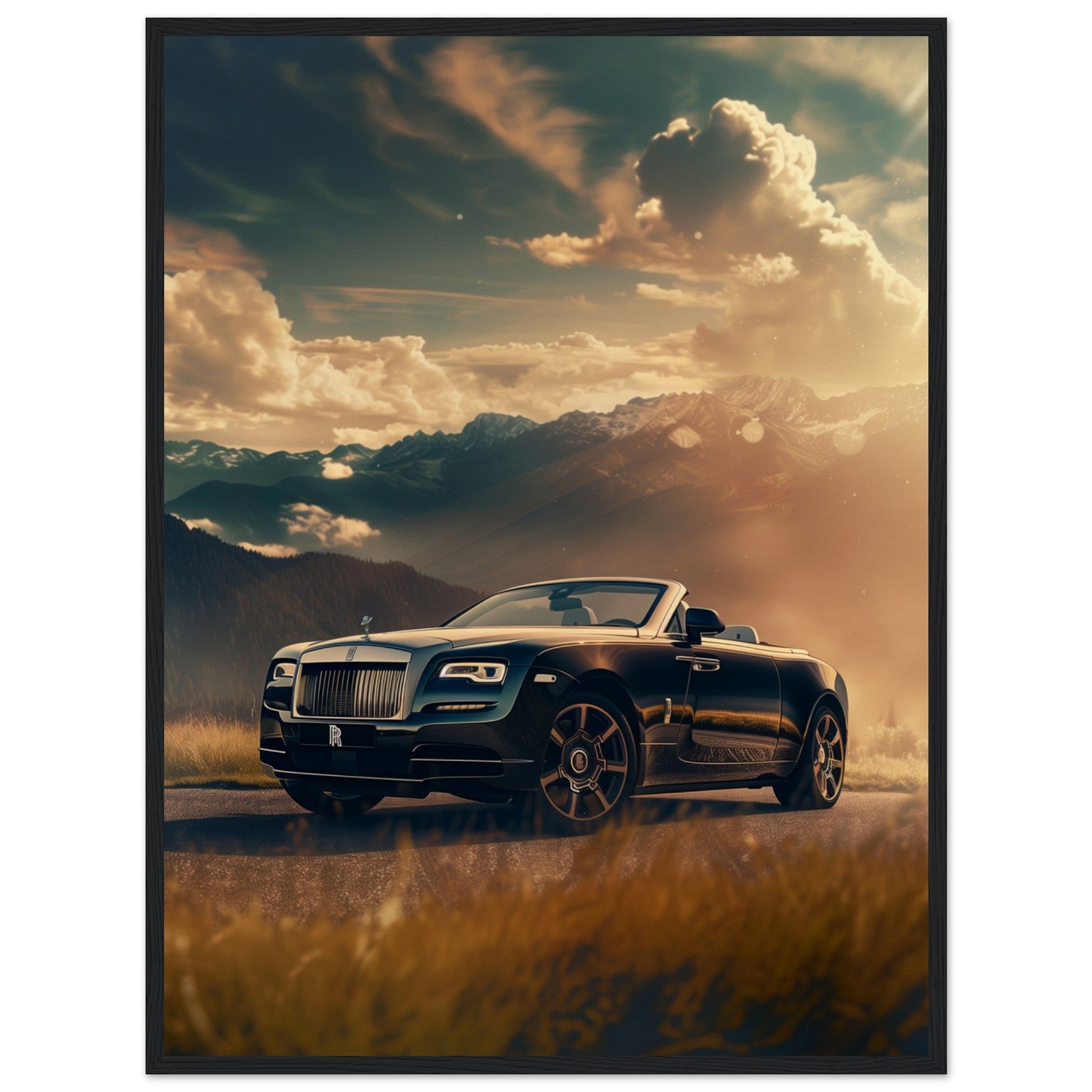 Poster Rolls Royce Dawn ( 60x80-cm-Bois-noir)