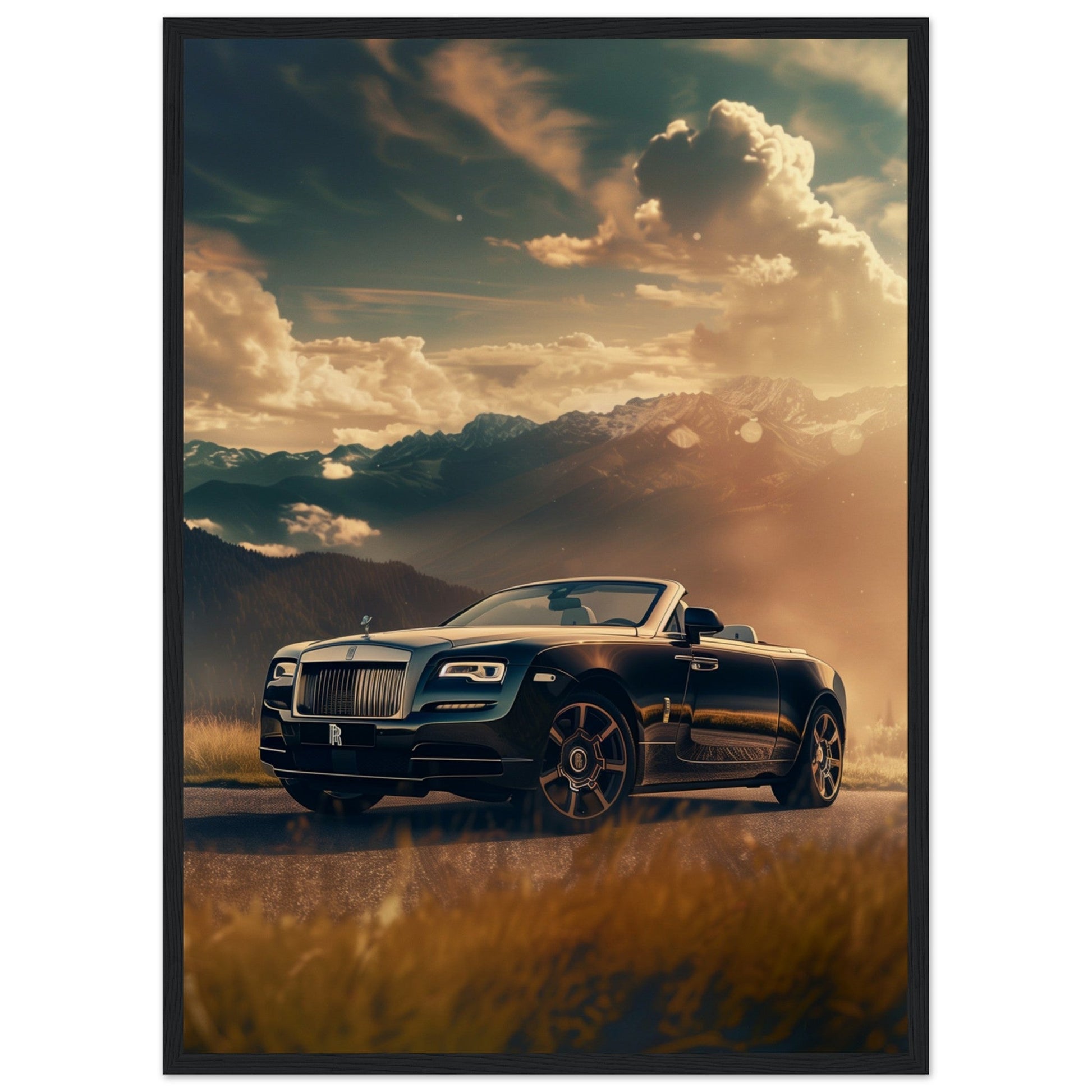 Poster Rolls Royce Dawn ( 50x70-cm-Bois-noir)