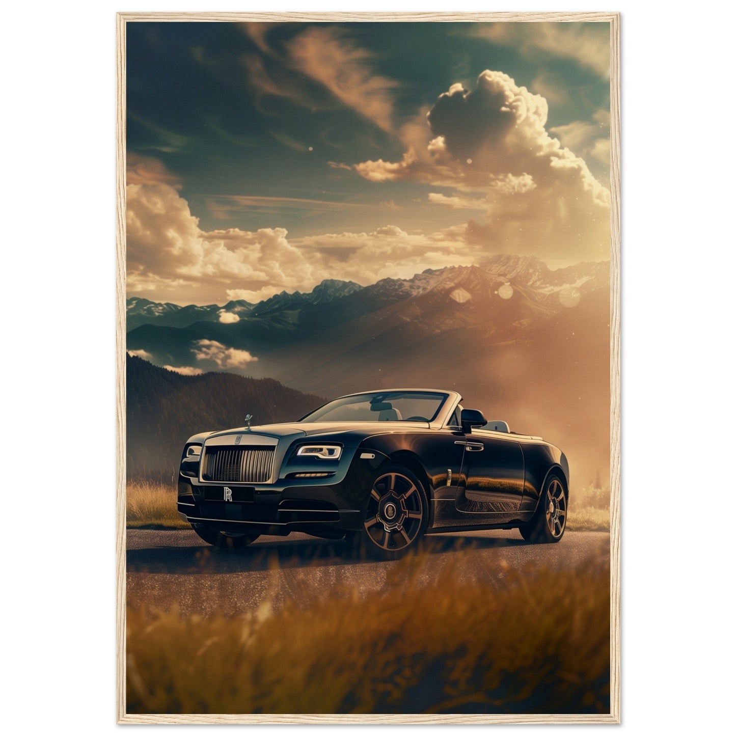 Poster Rolls Royce Dawn ( 70x100-cm-Bois-clair)