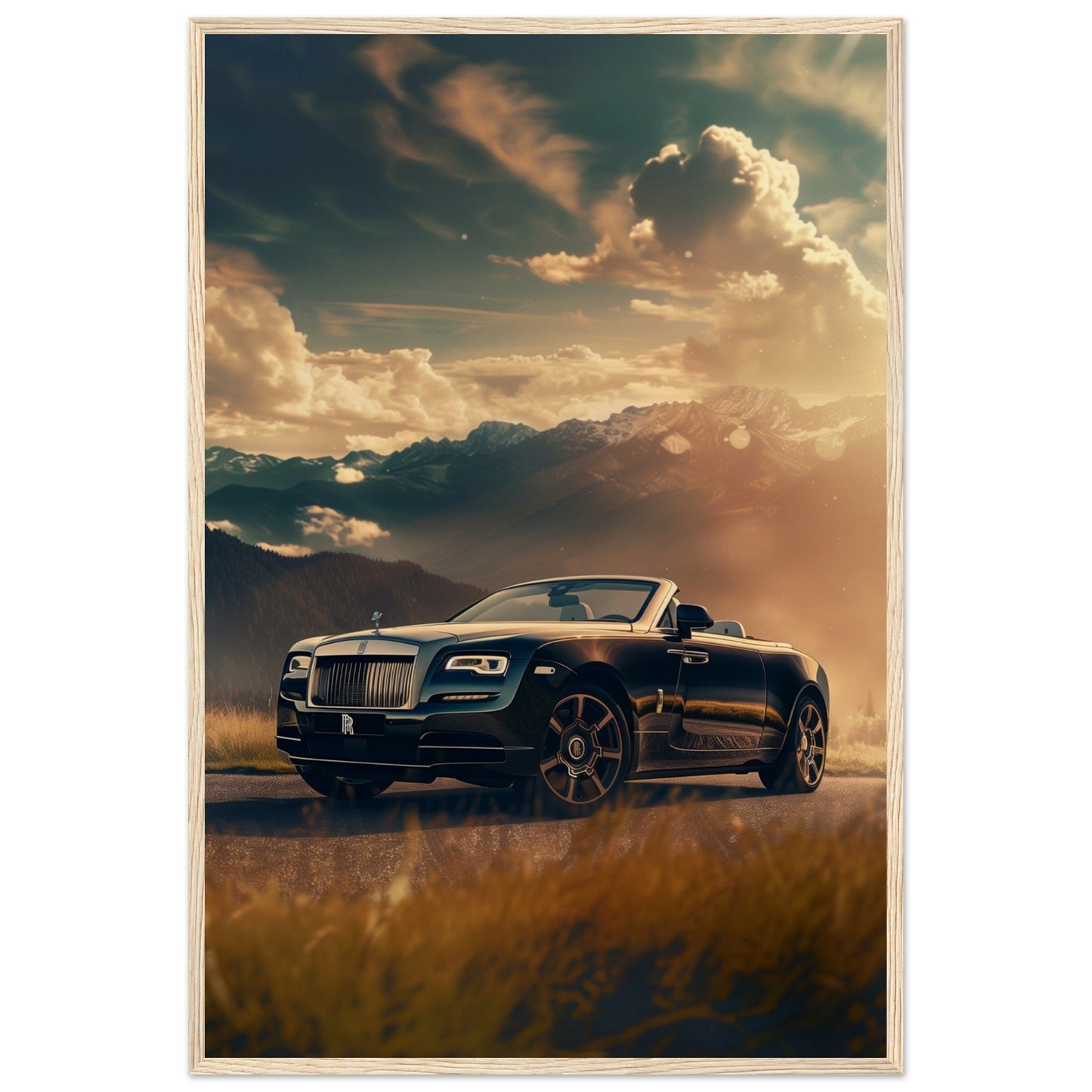 Poster Rolls Royce Dawn ( 60x90-cm-Bois-clair)