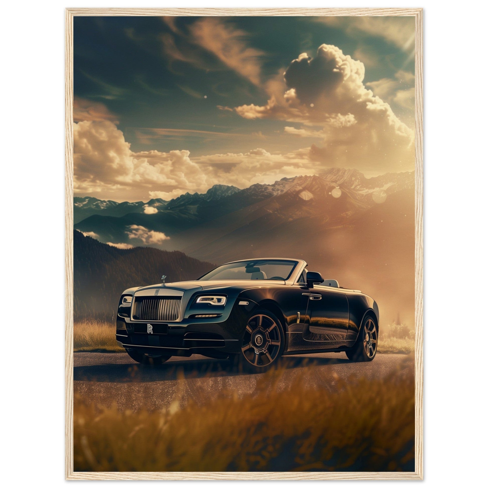 Poster Rolls Royce Dawn ( 60x80-cm-Bois-clair)