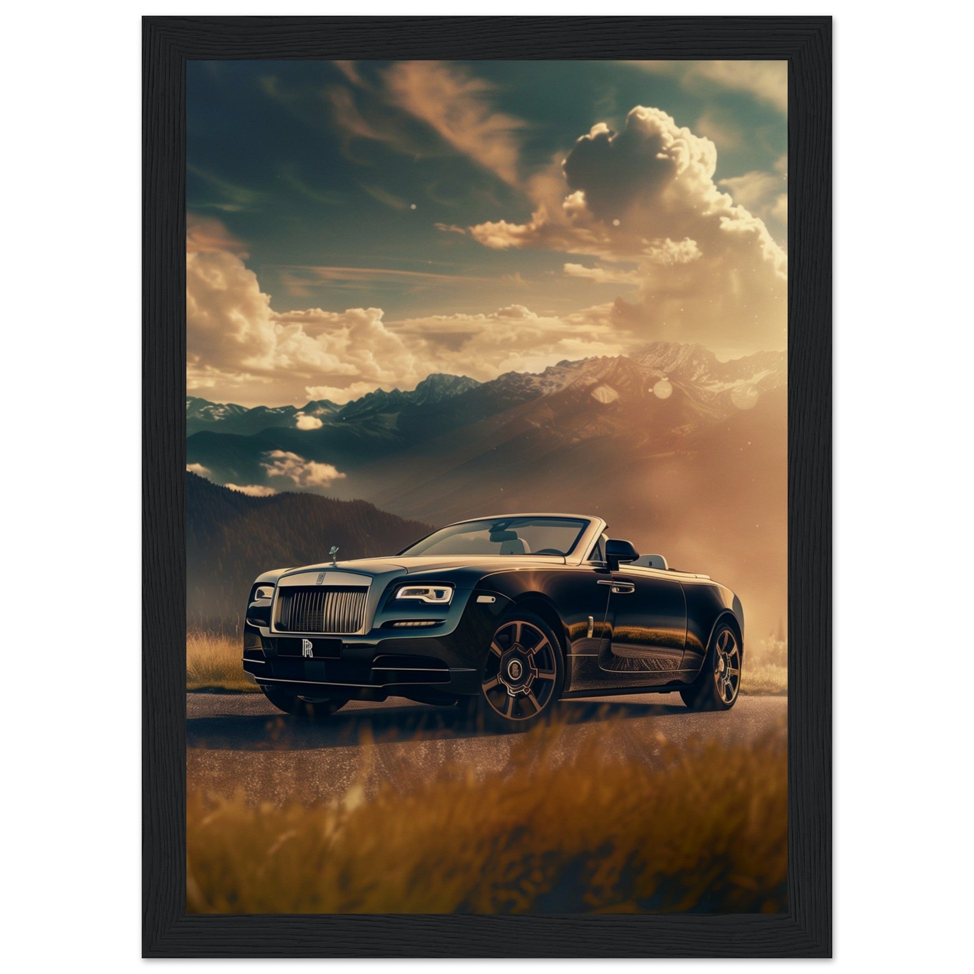 Poster Rolls Royce Dawn ( 21x29.7-cm-Bois-noir)