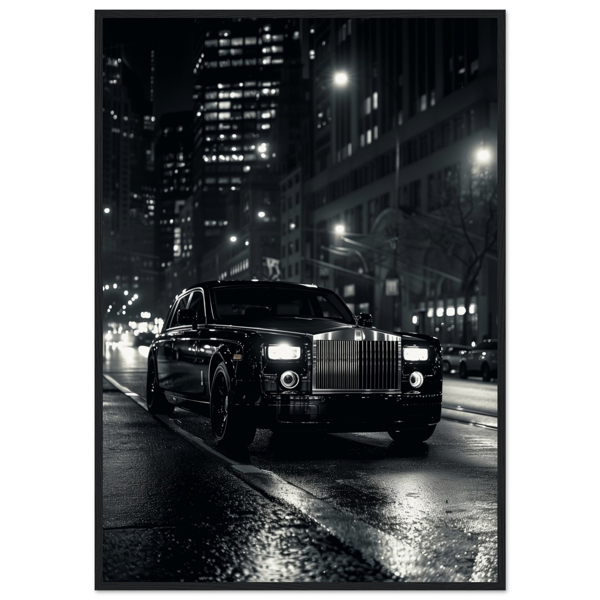 Poster Rolls Royce Phantom ( 70x100-cm-Bois-noir)