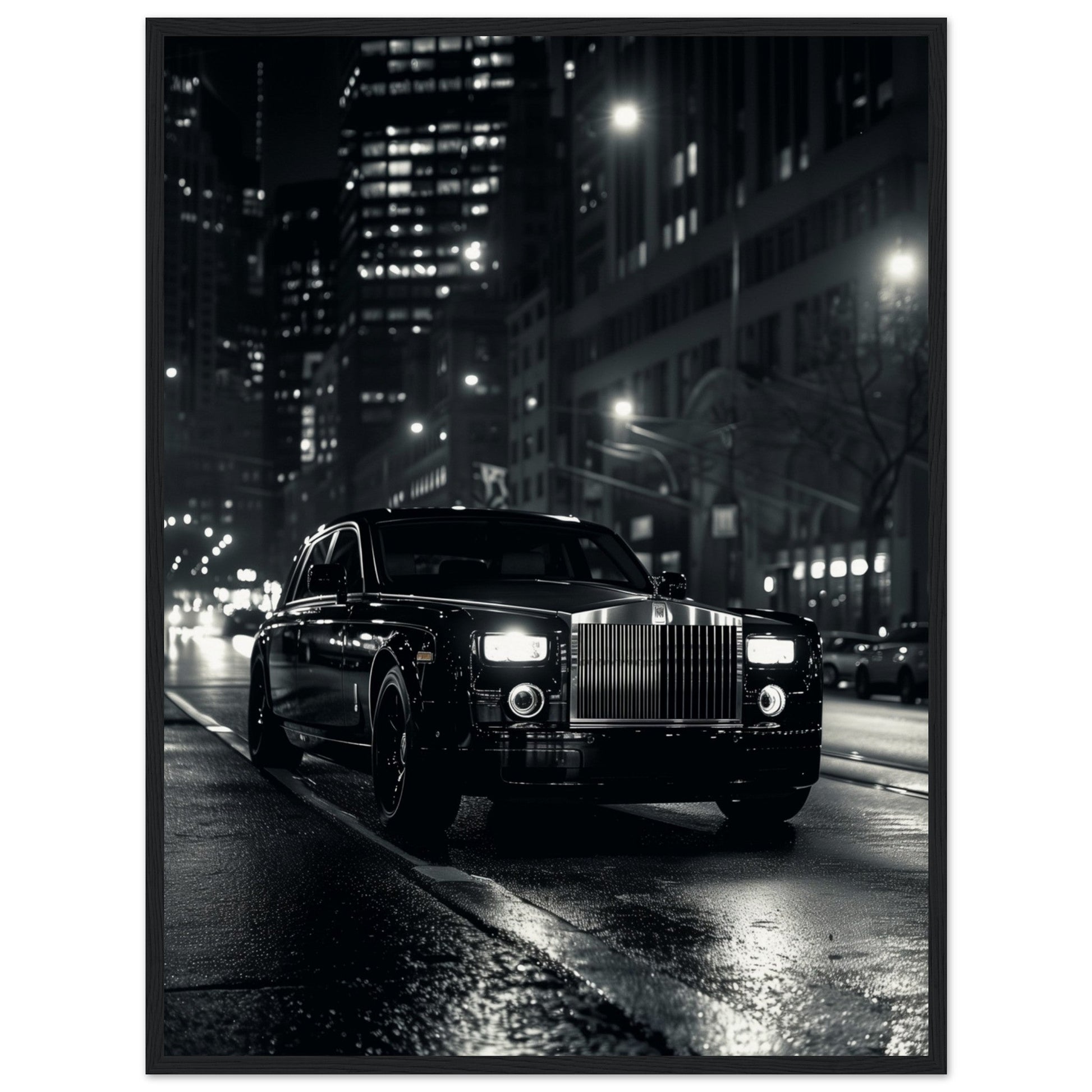 Poster Rolls Royce Phantom ( 60x80-cm-Bois-noir)