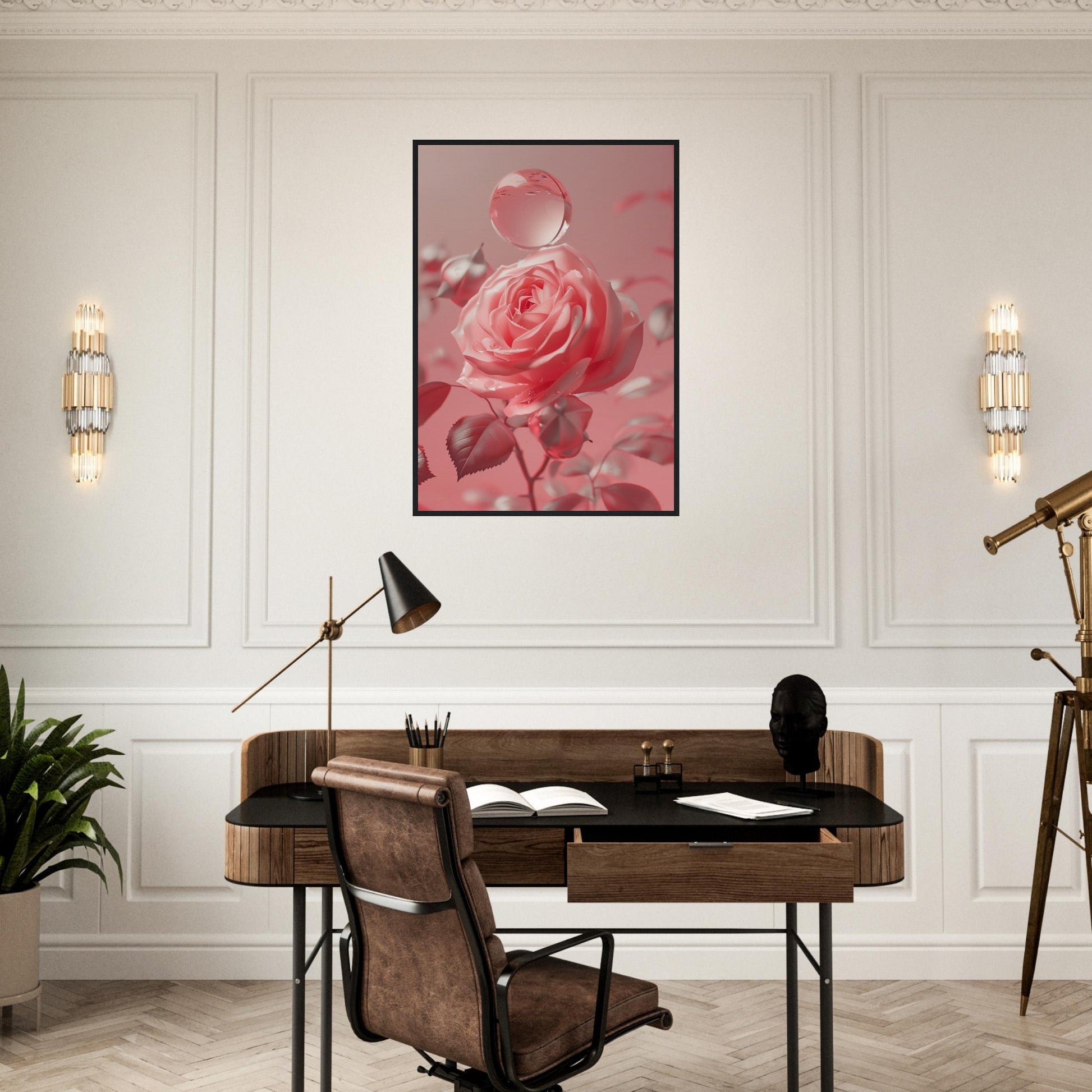 Poster Rose Poudré ( )