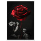 Poster Rose Rouge ( 70x100-cm-Bois-blanc)