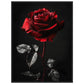 Poster Rose Rouge ( 60x80-cm-Bois-noir)