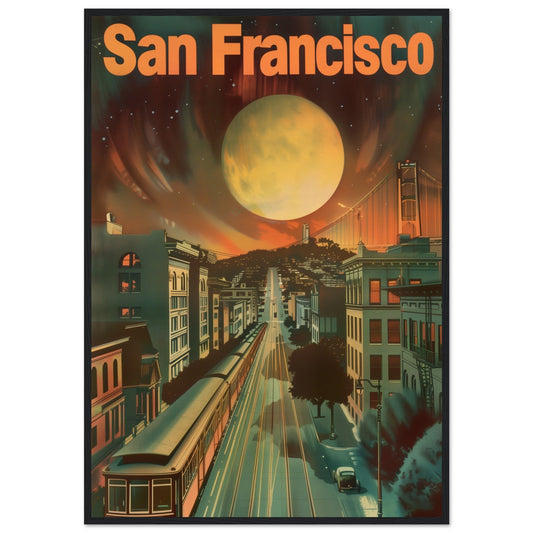 Poster San Francisco Art Deco ( 70x100-cm-Bois-noir)