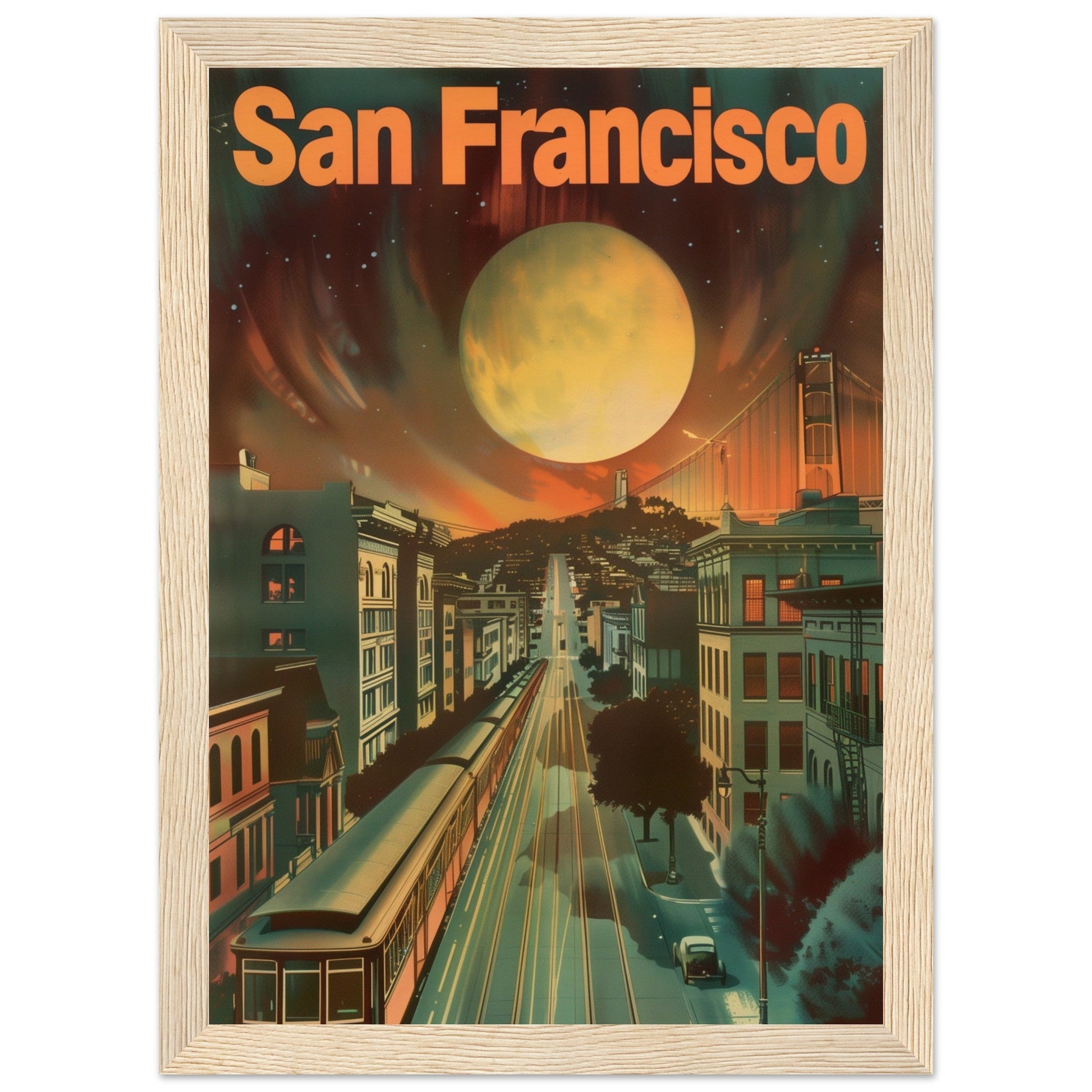 Poster San Francisco Art Deco ( 21x29.7-cm-Bois-clair)