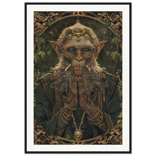 Poster Singe de la Sagesse ( 70x100-cm-Bois-noir)