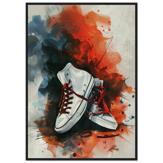 Poster Sneakers Addict ( 70x100-cm-Bois-noir)