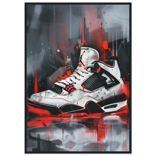 Poster Sneakers Jordan ( 70x100-cm-Bois-noir)