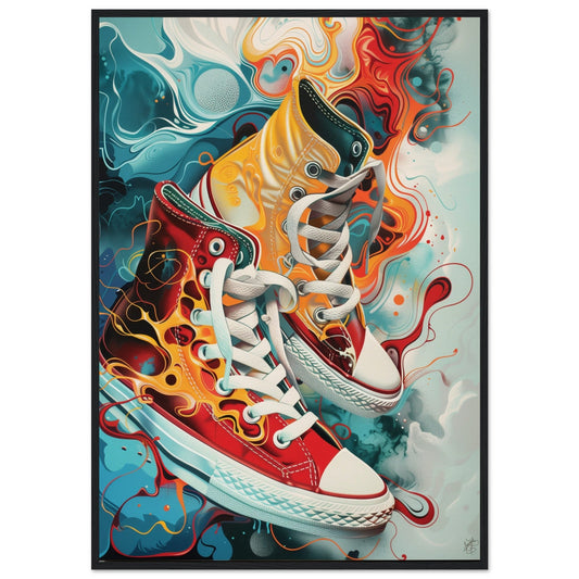 Poster Sneakers Original ( 70x100-cm-Bois-noir)