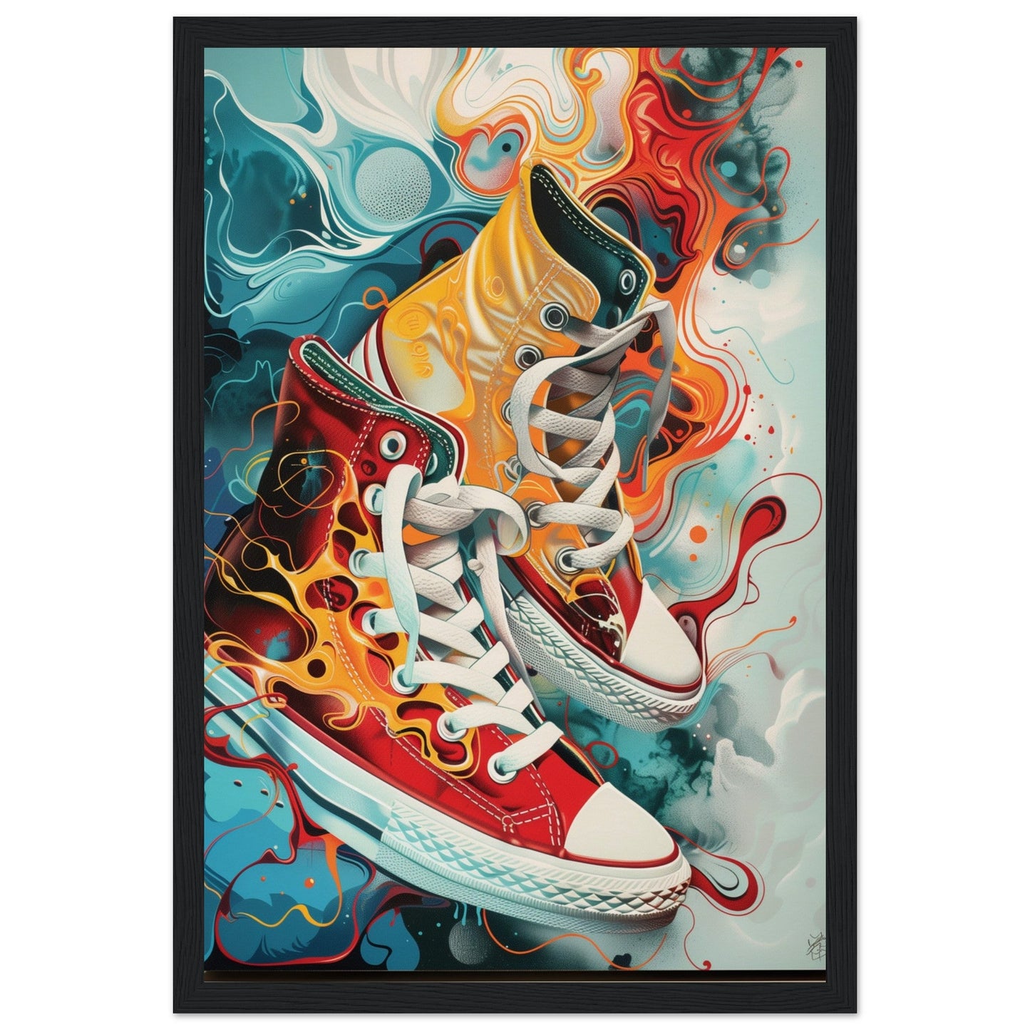 Poster Sneakers Original ( 30x45-cm-Bois-noir)