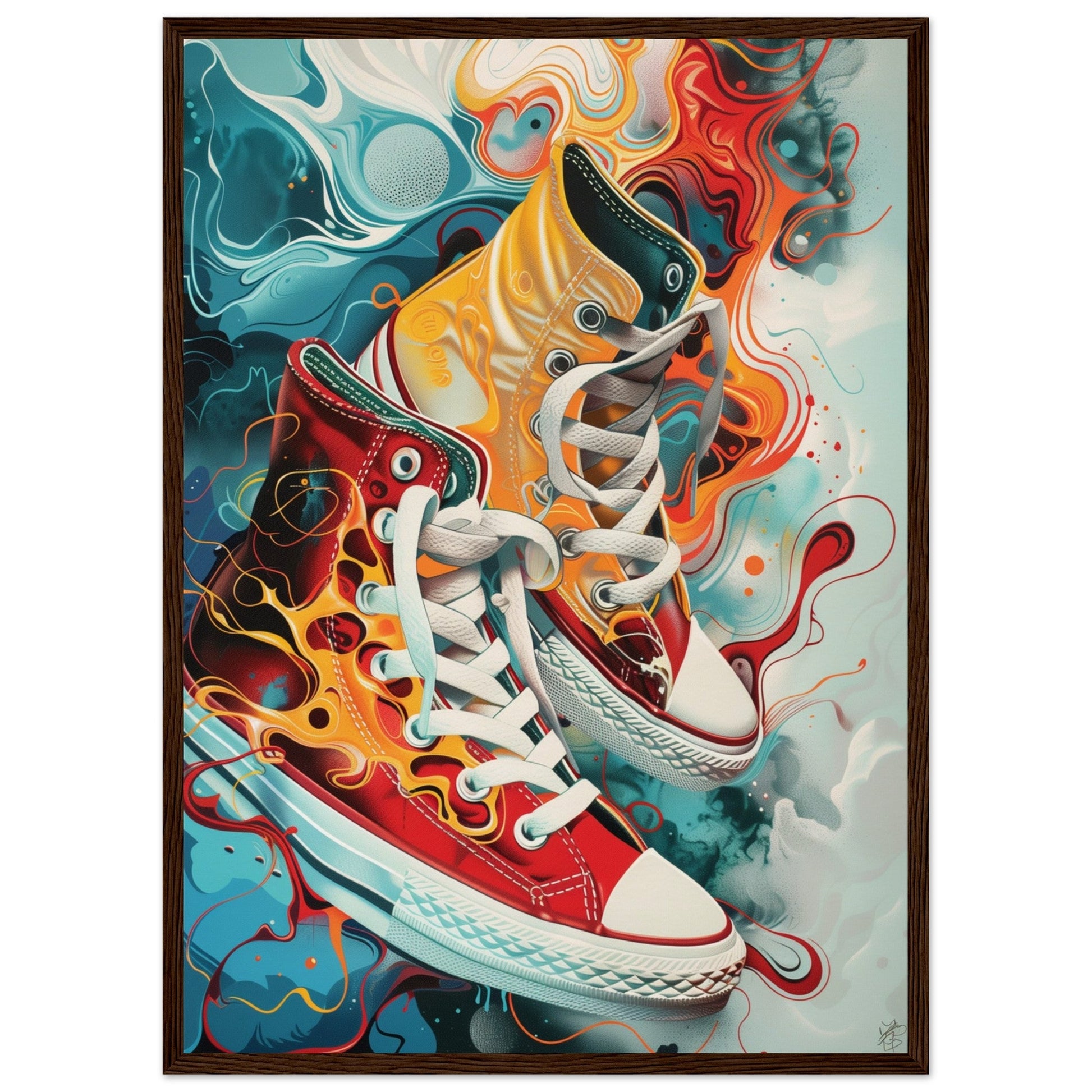 Poster Sneakers Original ( 50x70-cm-Bois-foncé)