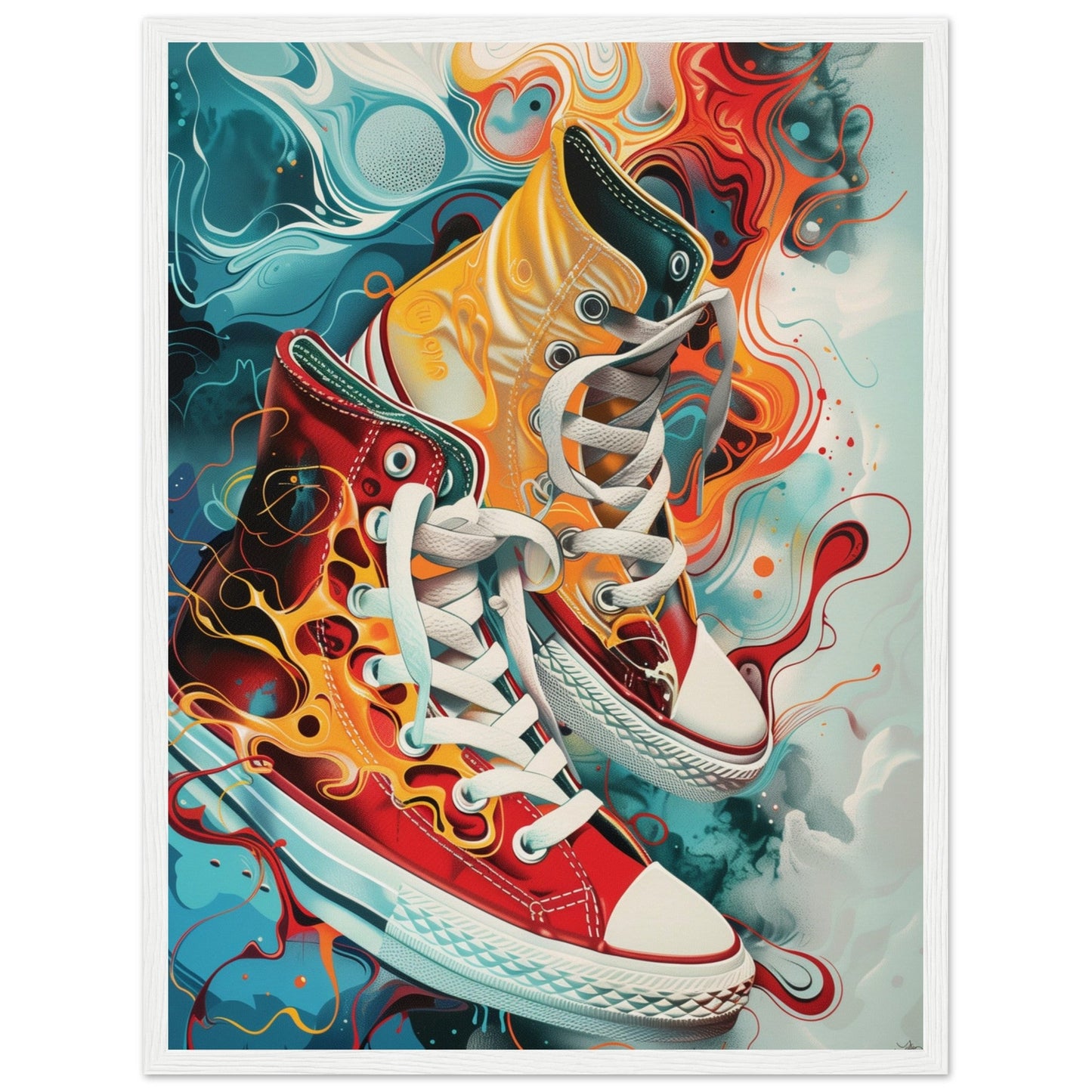 Poster Sneakers Original ( 45x60-cm-Bois-blanc)