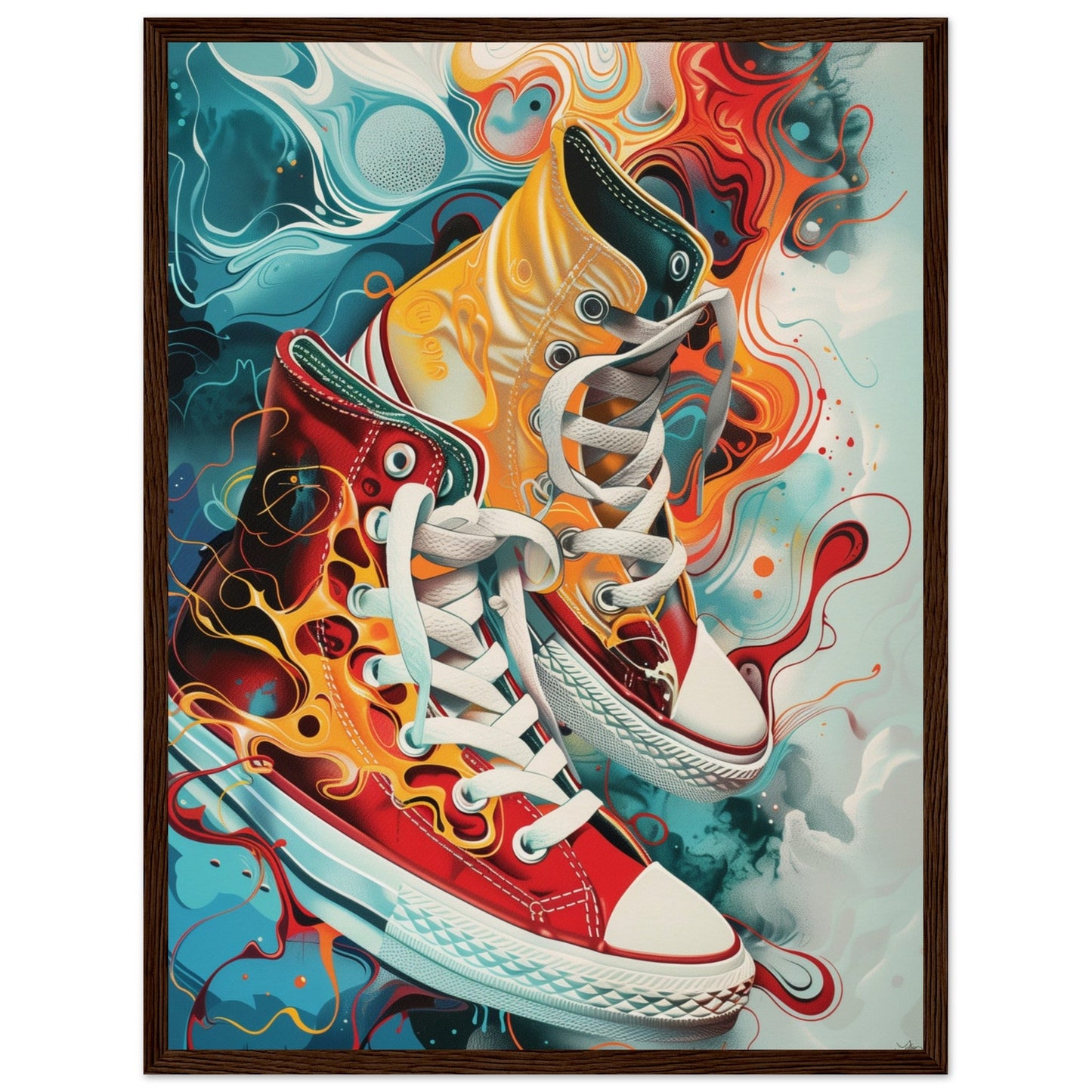 Poster Sneakers Original ( 45x60-cm-Bois-foncé)