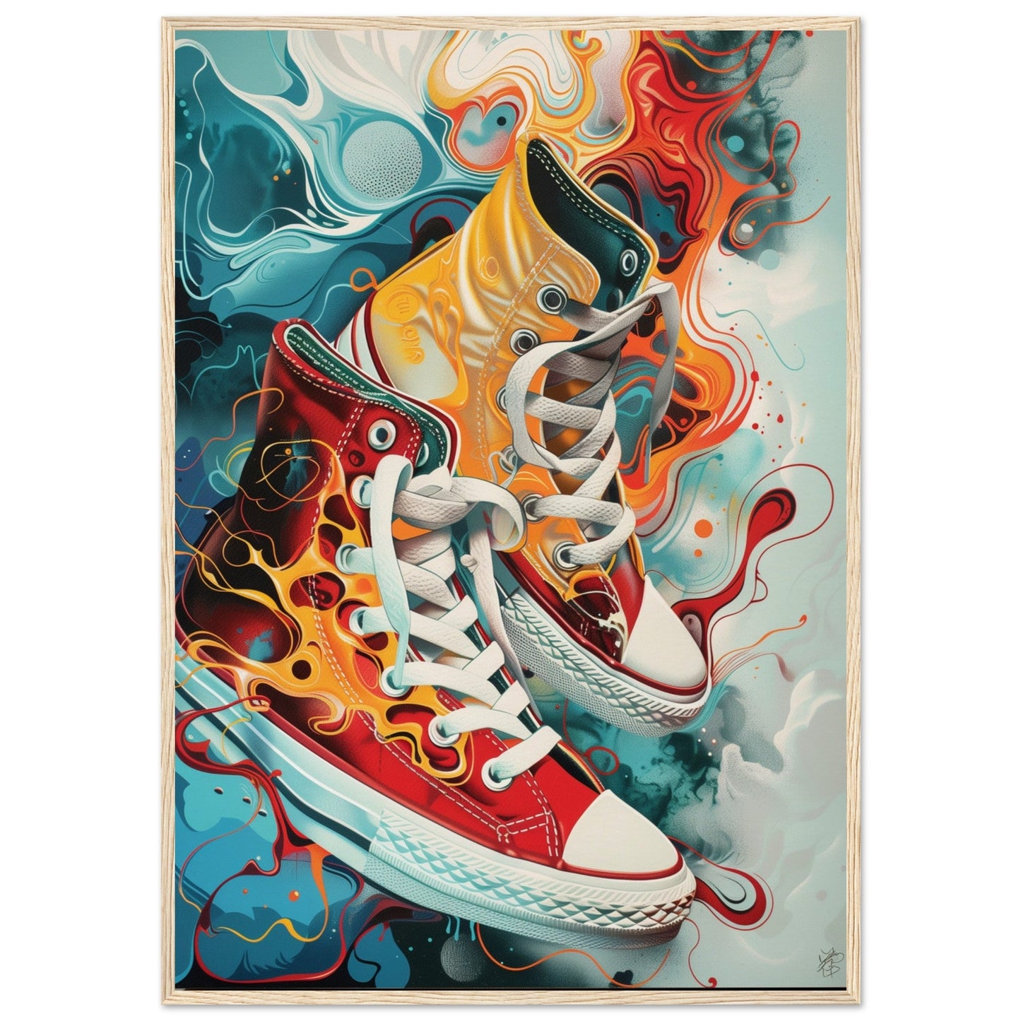 Poster Sneakers Original ( 70x100-cm-Bois-clair)