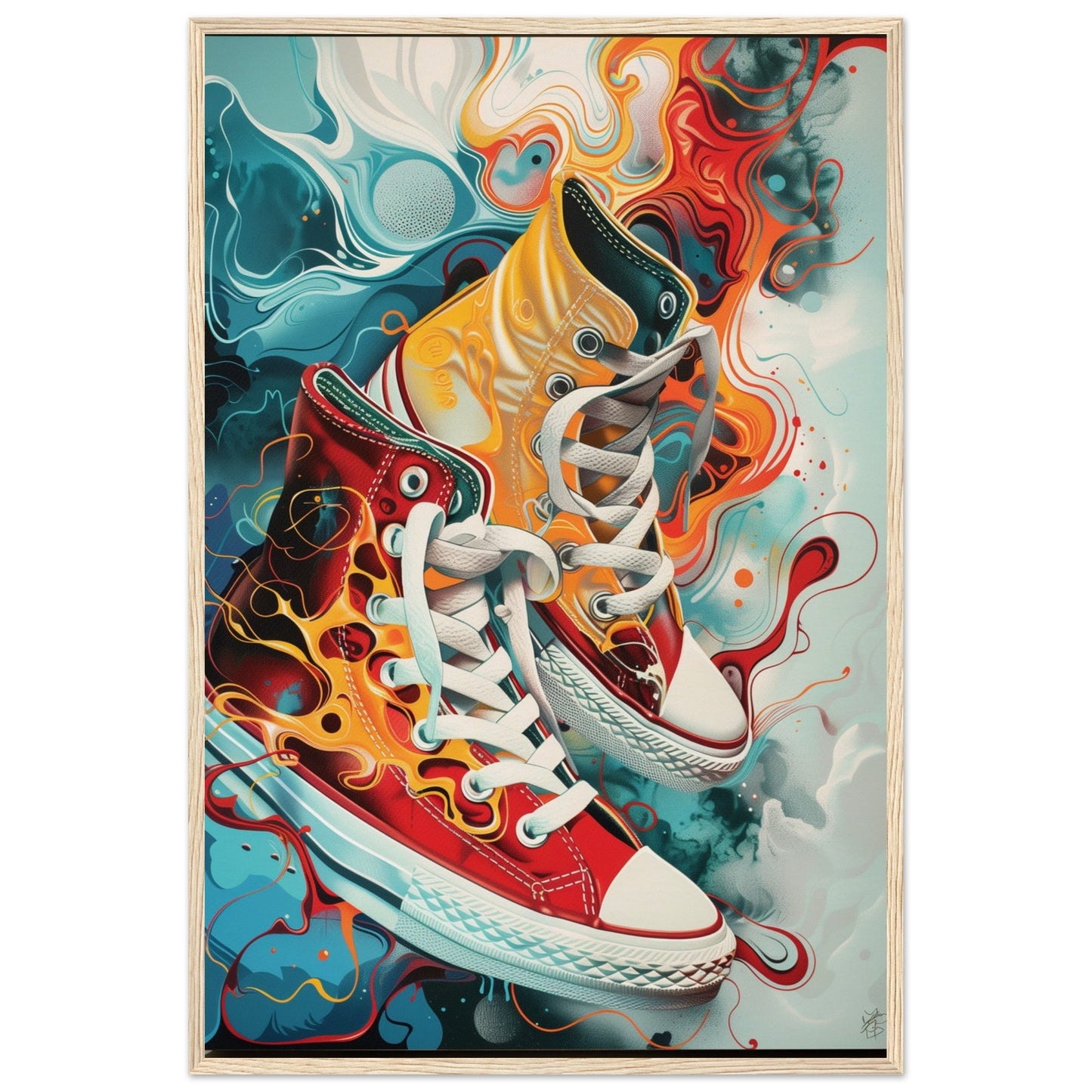 Poster Sneakers Original ( 60x90-cm-Bois-clair)