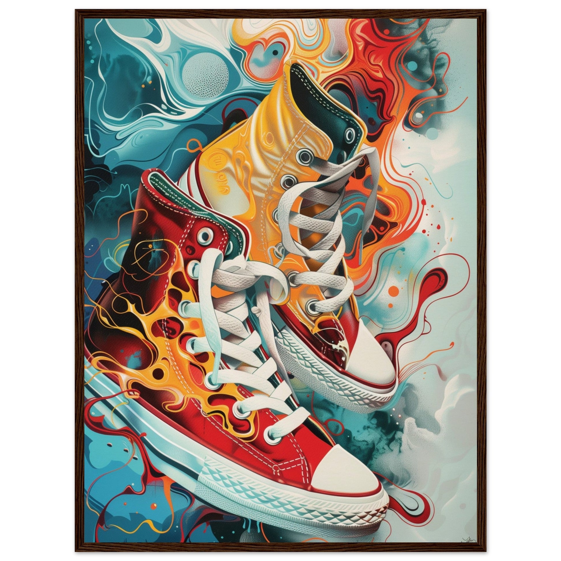 Poster Sneakers Original ( 60x80-cm-Bois-foncé)