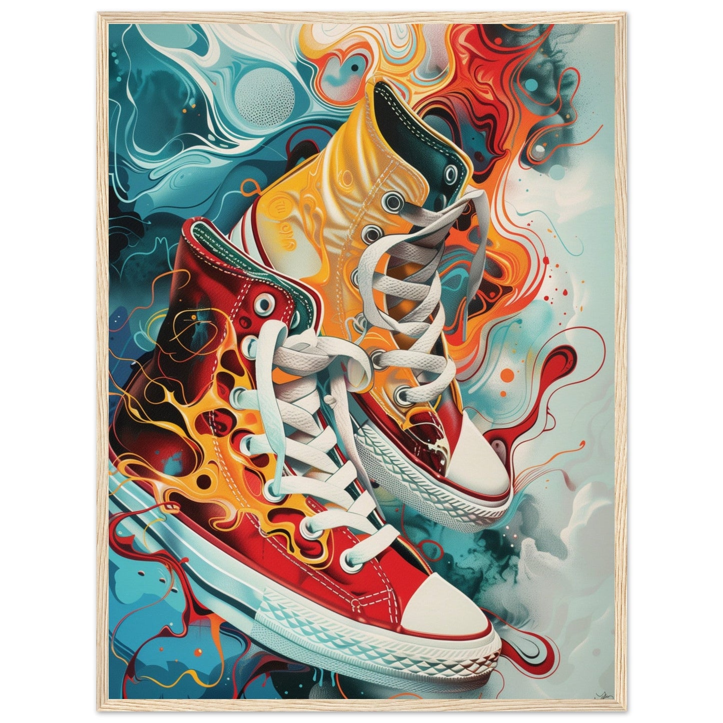 Poster Sneakers Original ( 60x80-cm-Bois-clair)