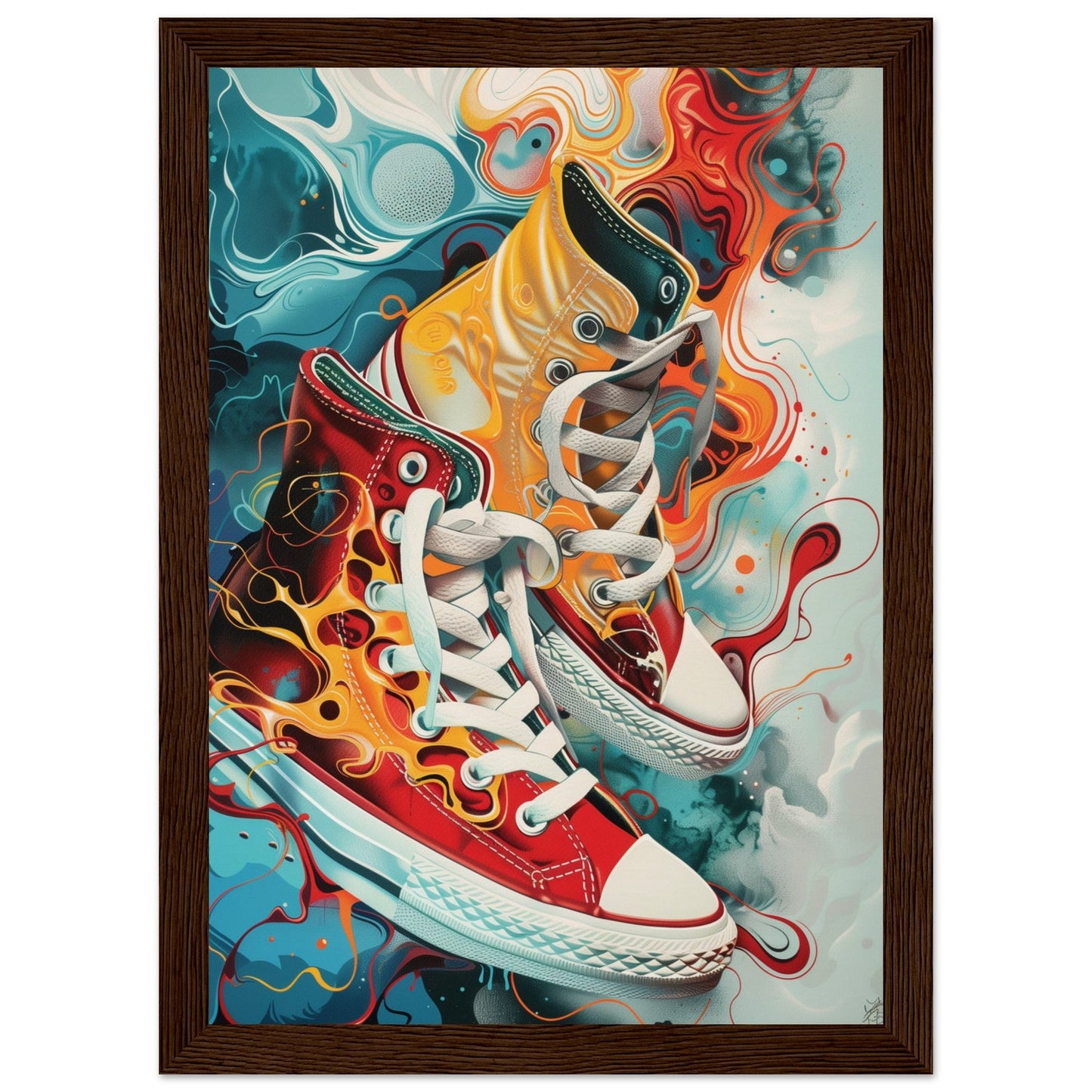 Poster Sneakers Original ( 21x29.7-cm-Bois-foncé)