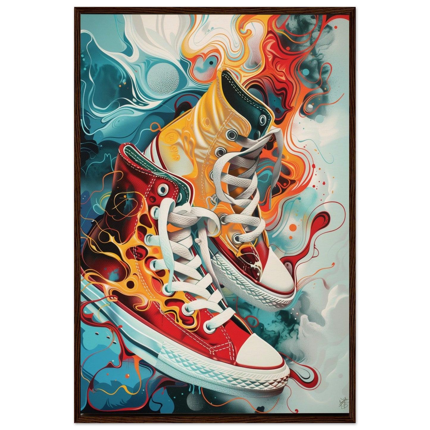 Poster Sneakers Original ( 60x90-cm-Bois-foncé)