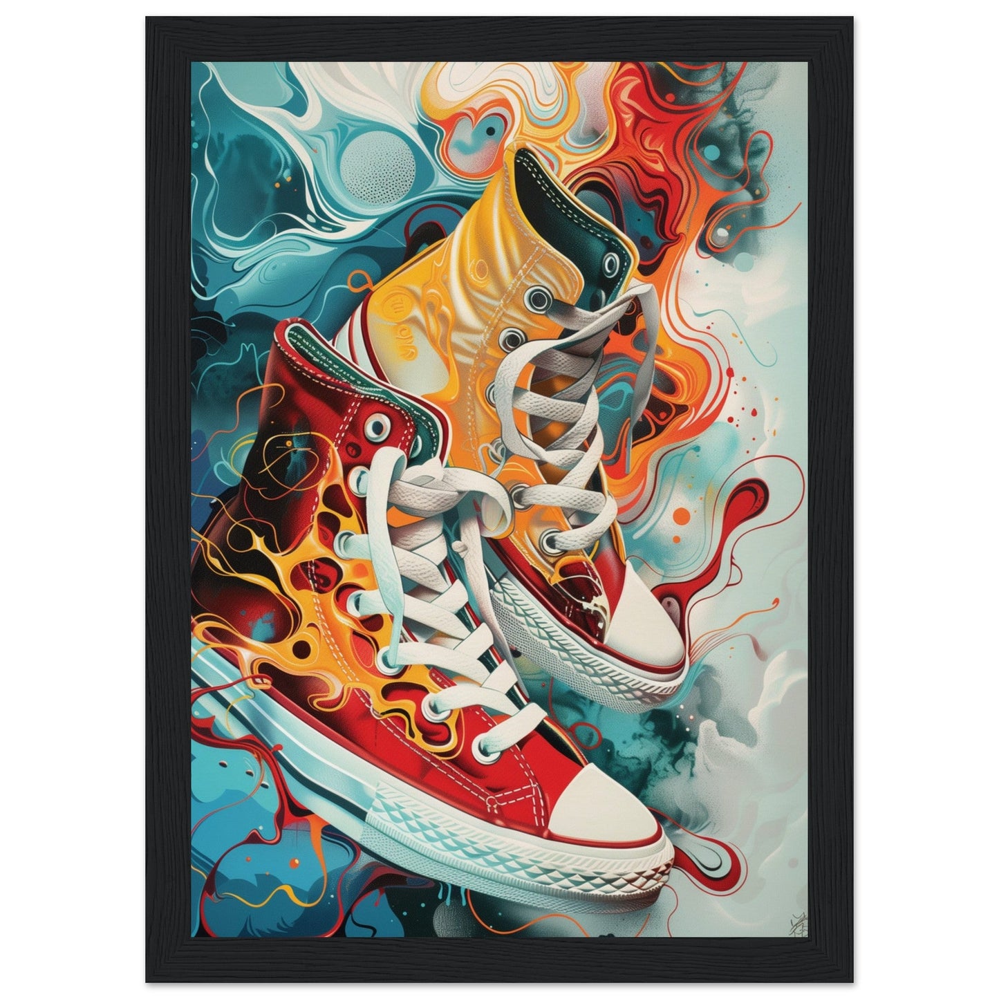 Poster Sneakers Original ( 21x29.7-cm-Bois-noir)