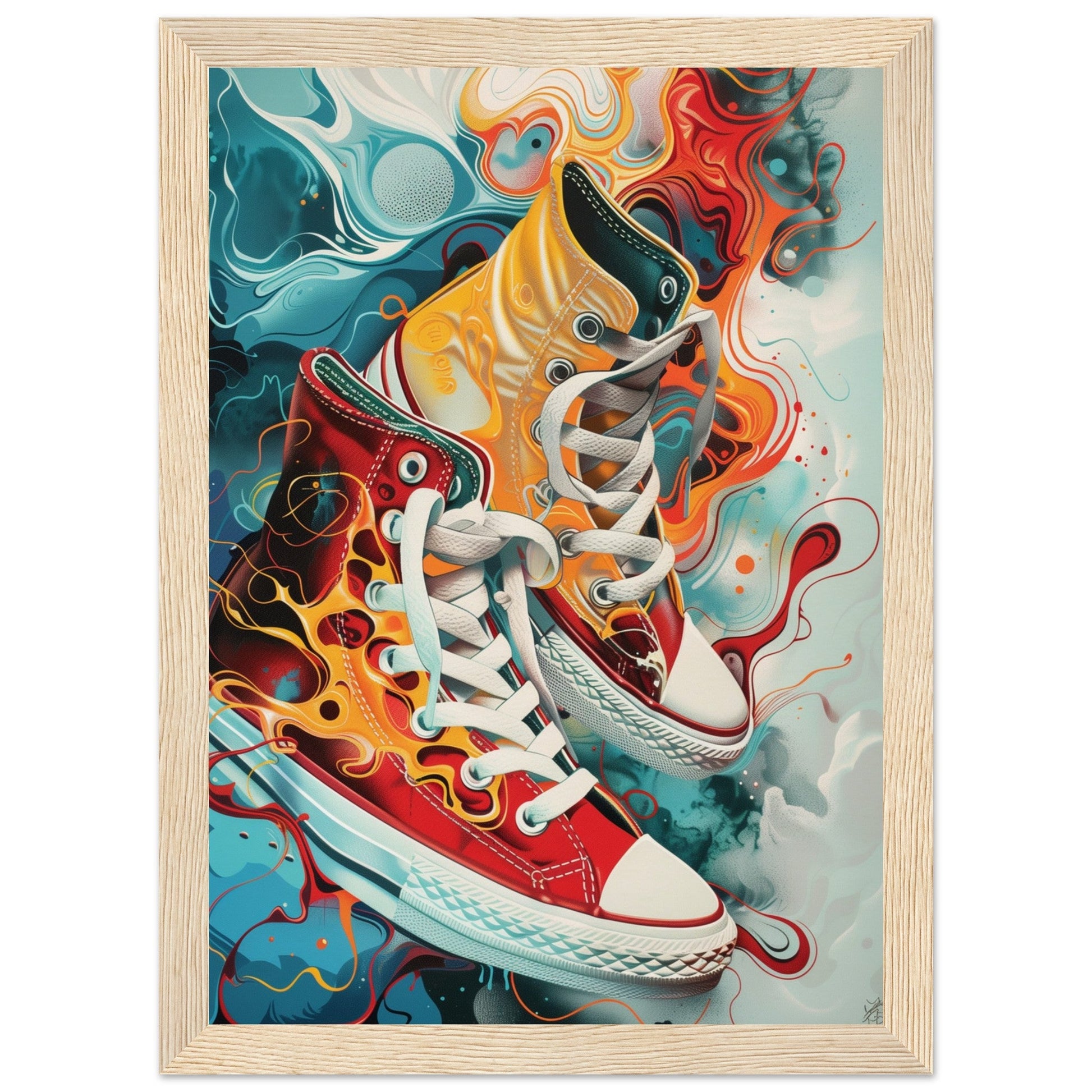 Poster Sneakers Original ( 21x29.7-cm-Bois-clair)