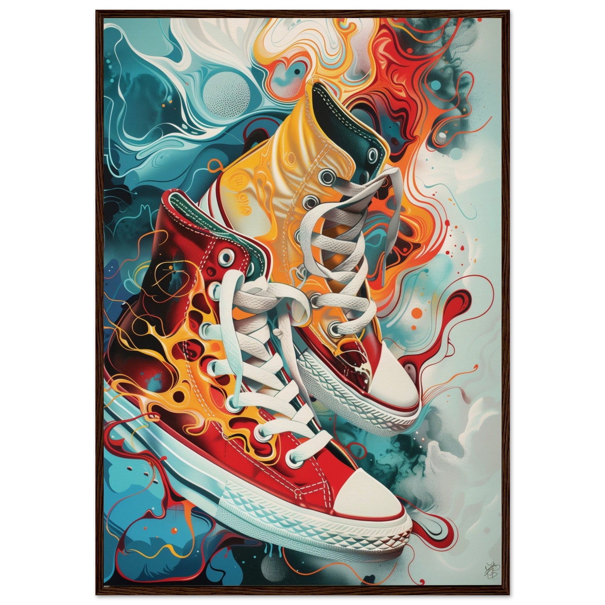 Poster Sneakers Original ( 70x100-cm-Bois-foncé)