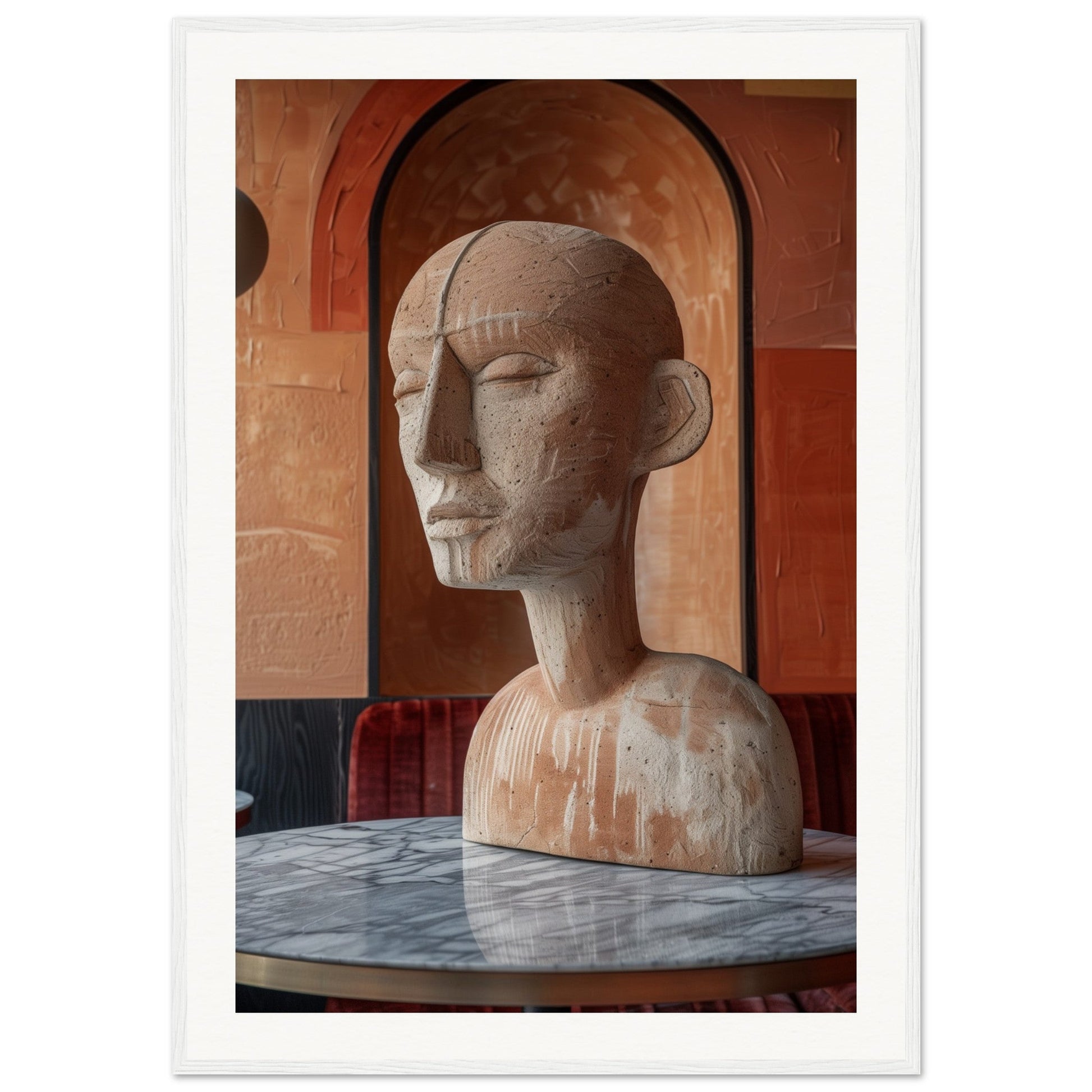 Poster Statue ( 70x100-cm-Bois-blanc)