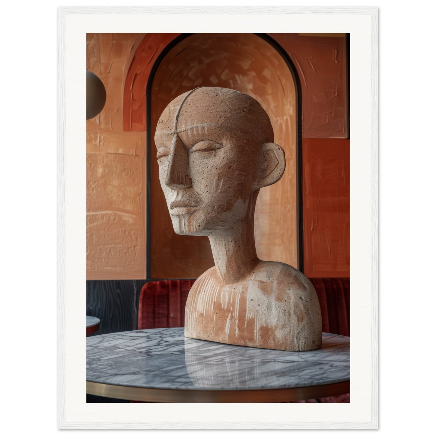 Poster Statue ( 60x80-cm-Bois-blanc)