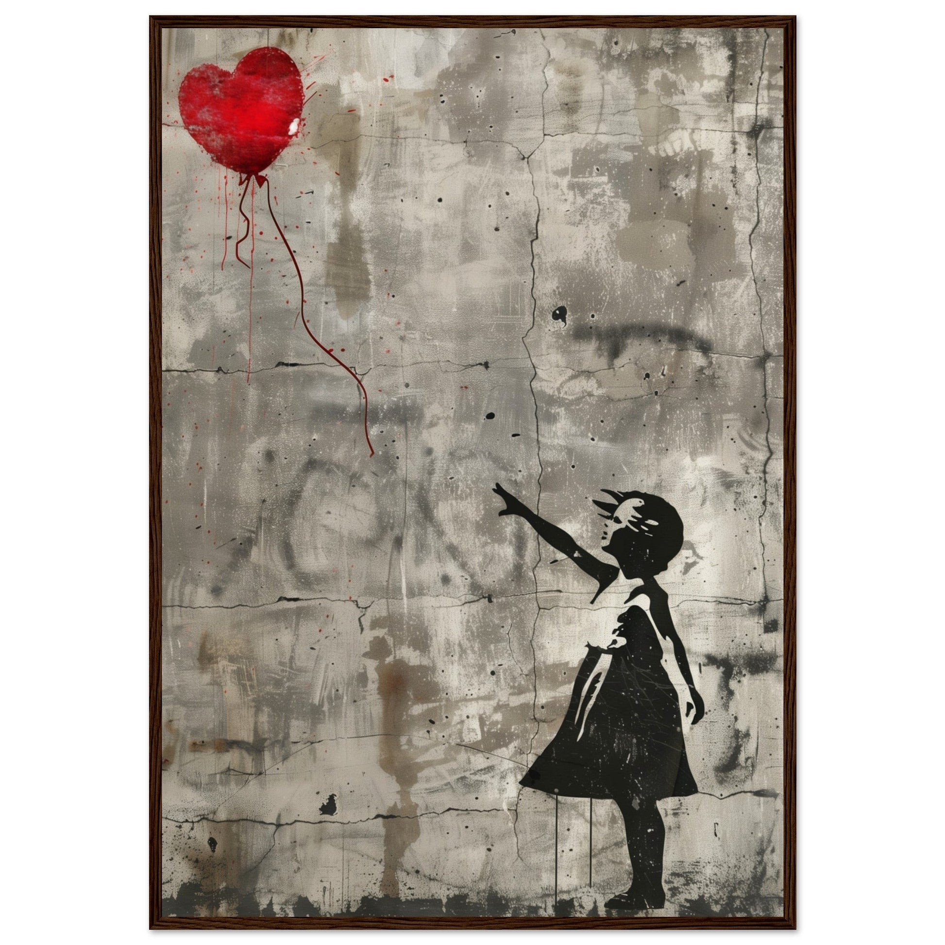 Poster Street Art Banksy ( 70x100-cm-Bois-foncé)