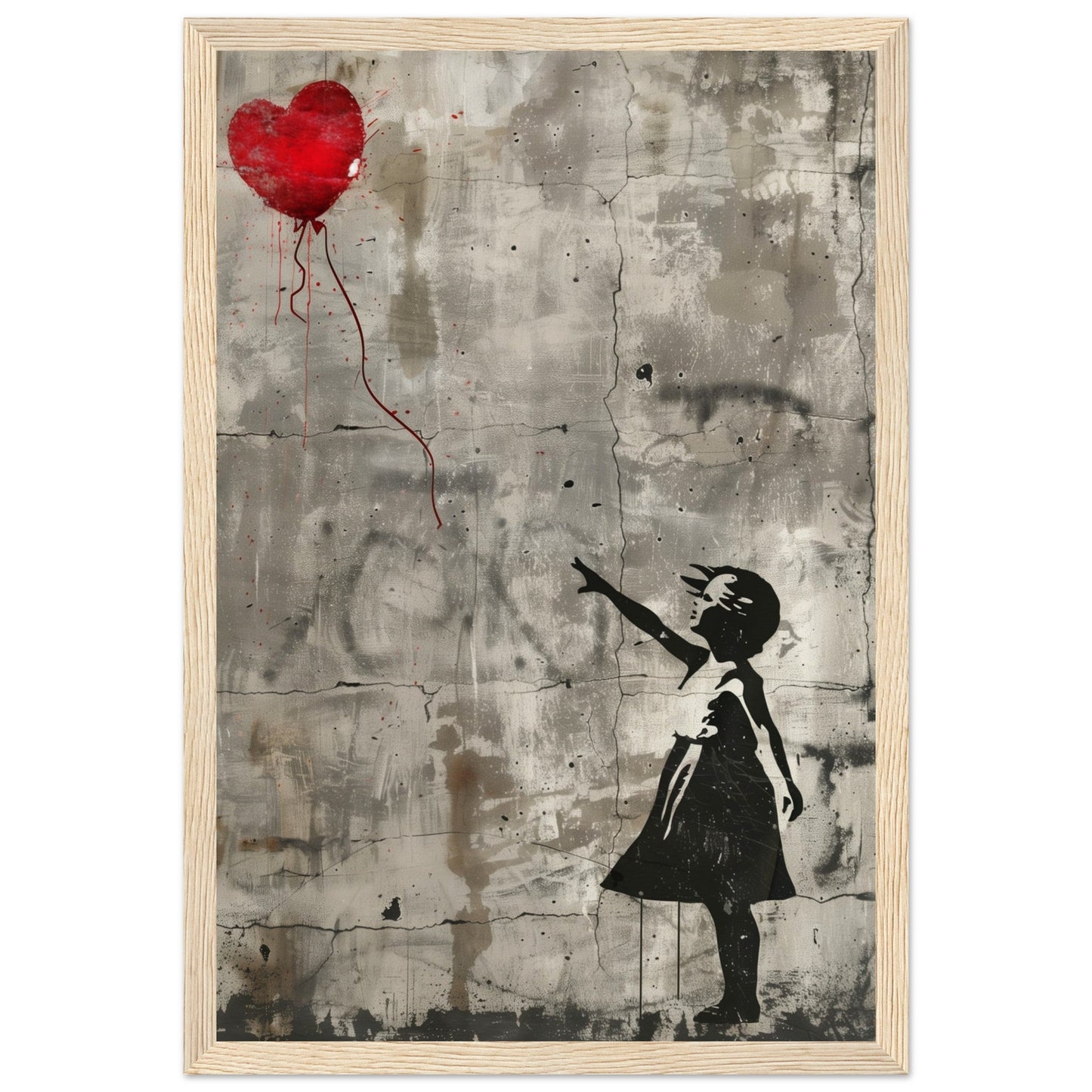 Poster Street Art Banksy ( 30x45-cm-Bois-clair)