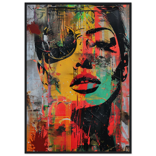 Poster Street Art Lisbonne ( 70x100-cm-Bois-noir)