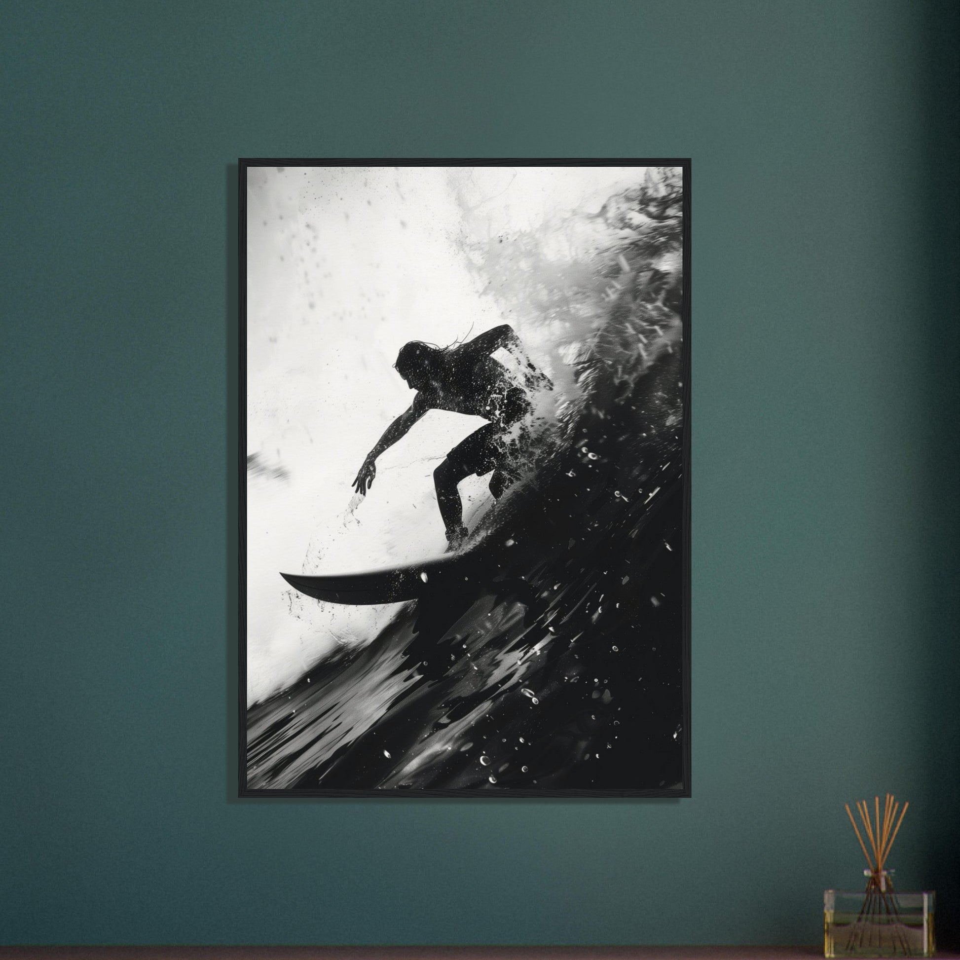 Poster Surf Noir et Blanc ( )