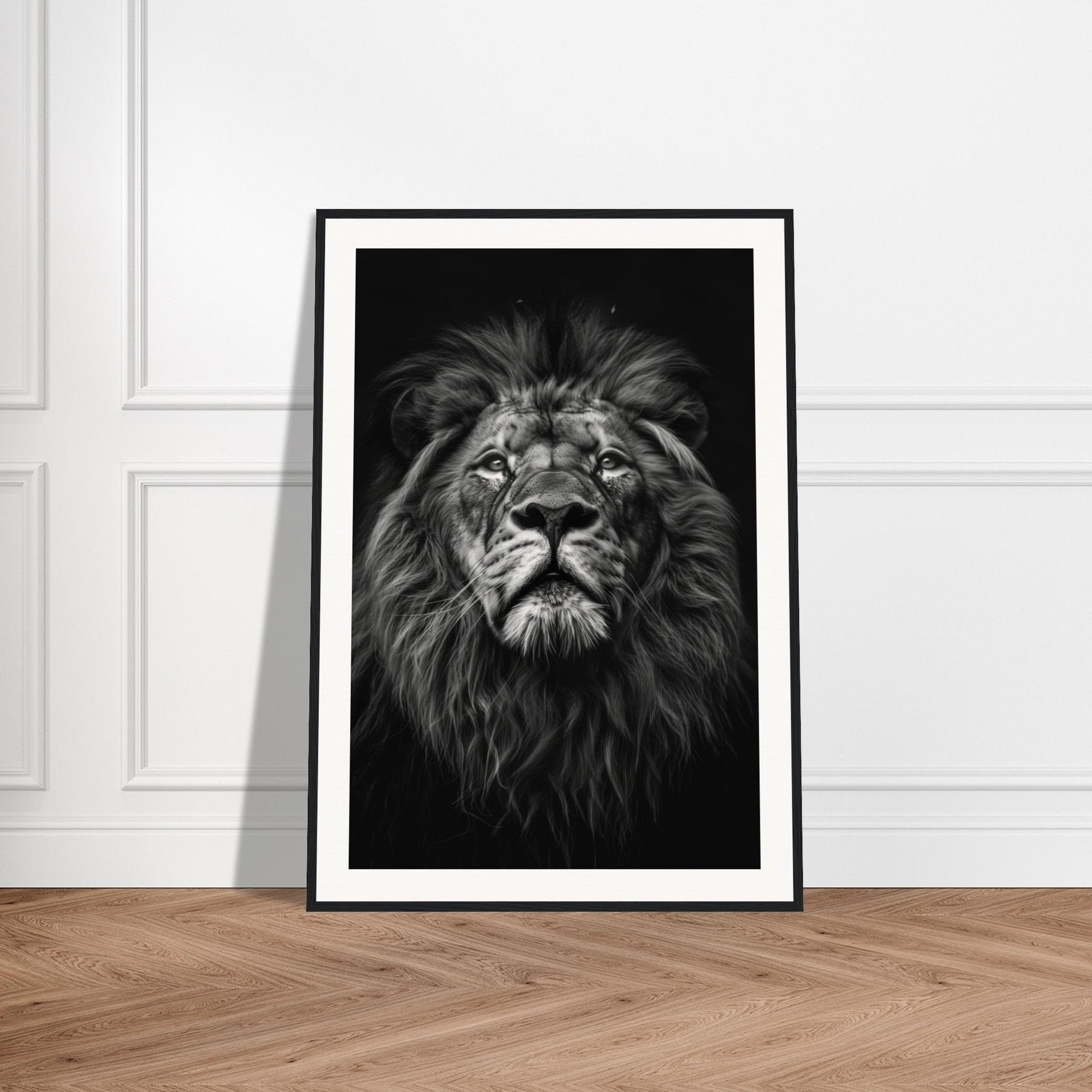 Poster Tête de Lion Noir et Blanc ( )