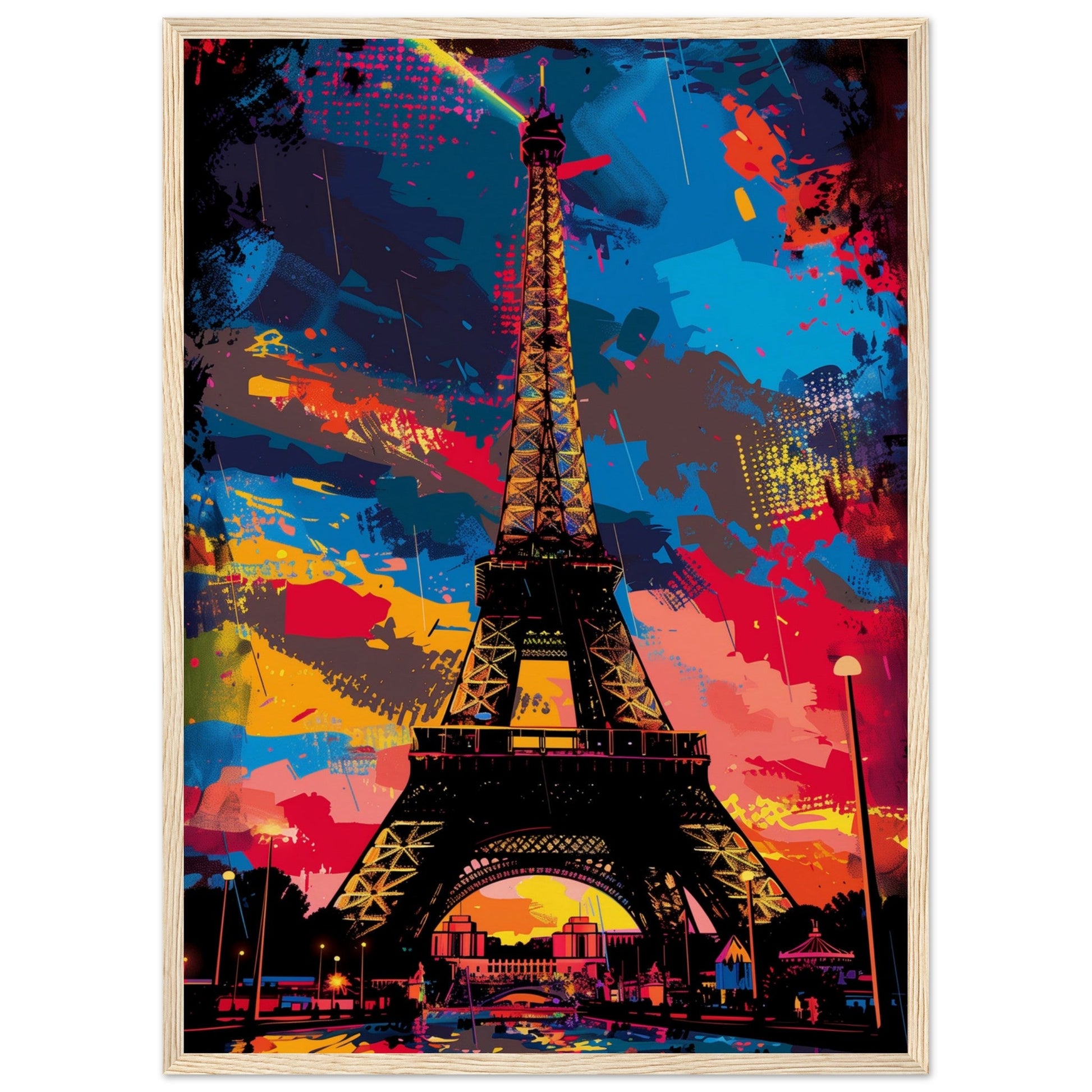 Poster Tour Eiffel ( 50x70-cm-Bois-clair)