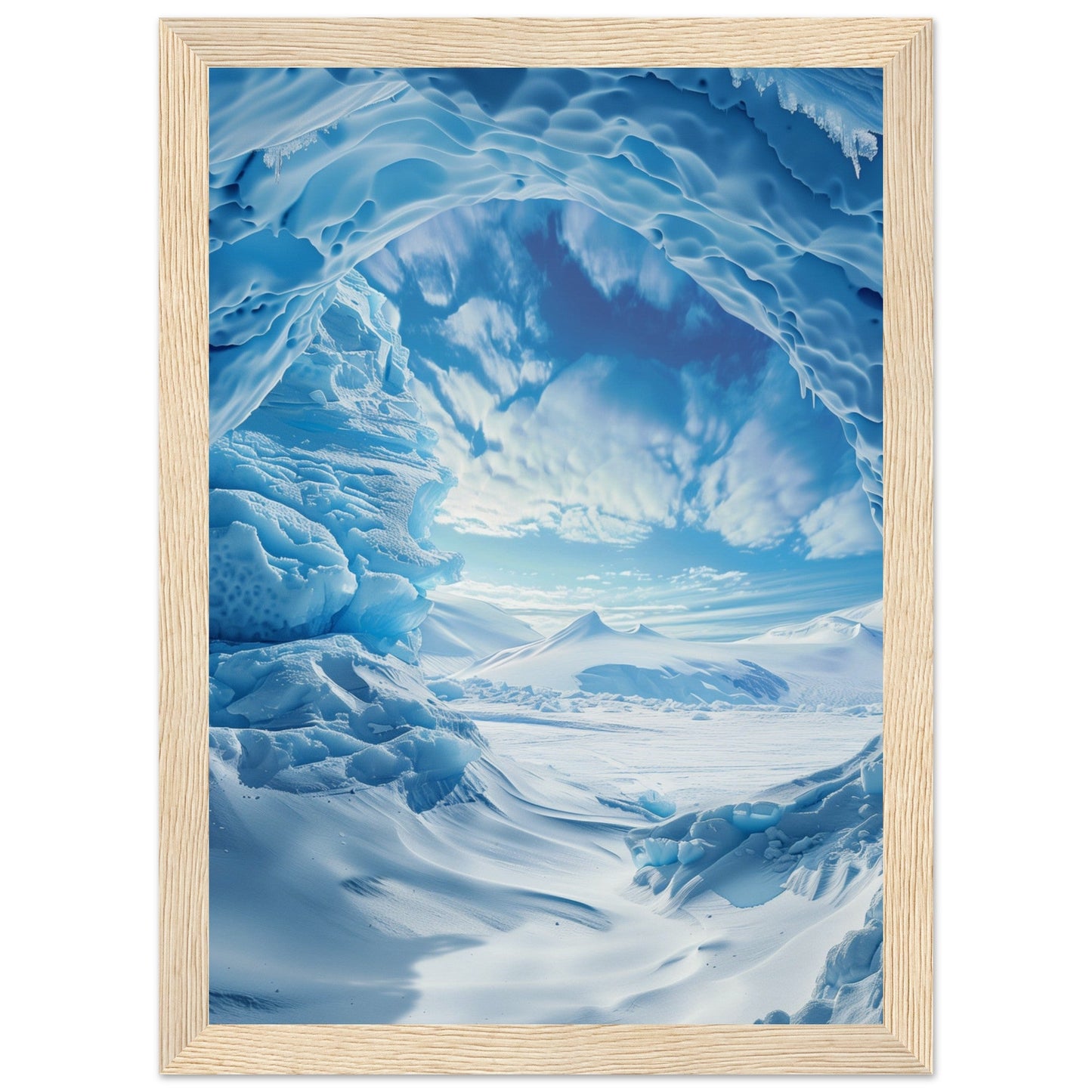 Poster Trompe l'Oeil Paysage Arctique ( 21x29.7-cm-Bois-clair)