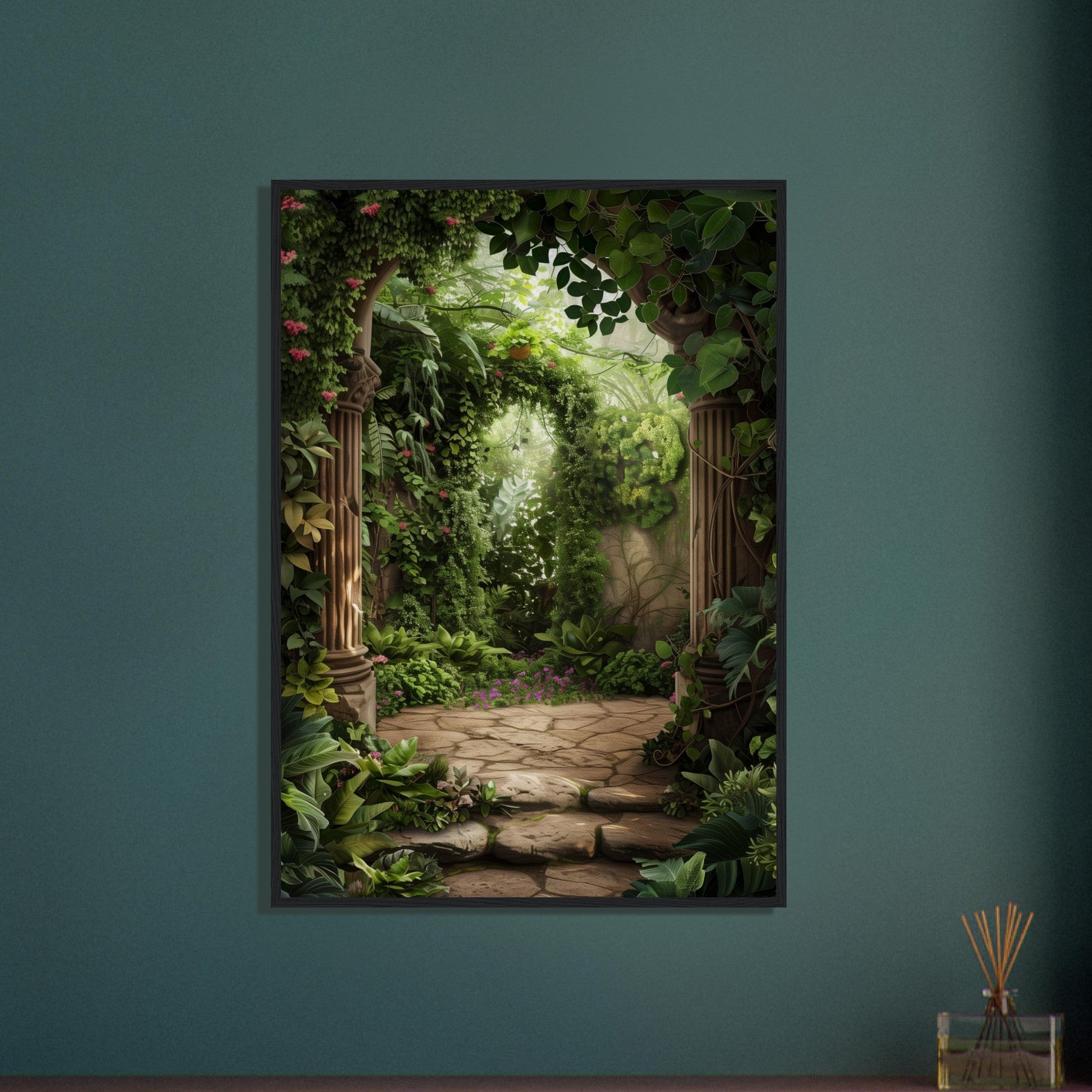 Poster Trompe l'oeil Jardin ( )