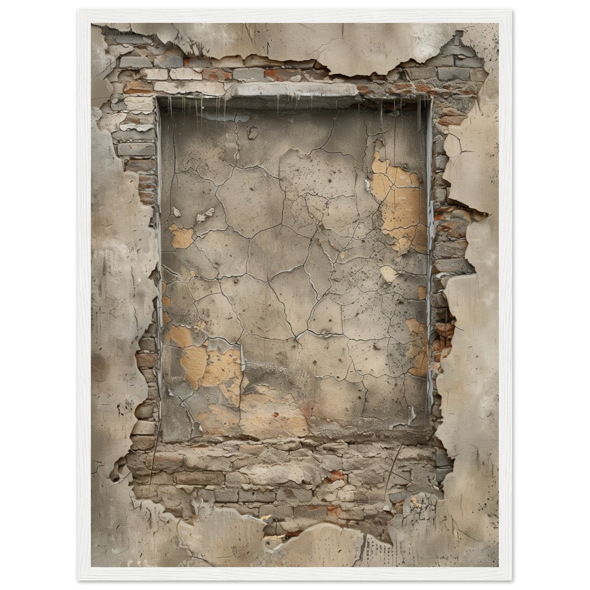 Poster Trompe l'oeil Mur ( 45x60-cm-Bois-blanc)