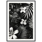 Poster Tropical Noir et Blanc ( 70x100-cm-Bois-noir)