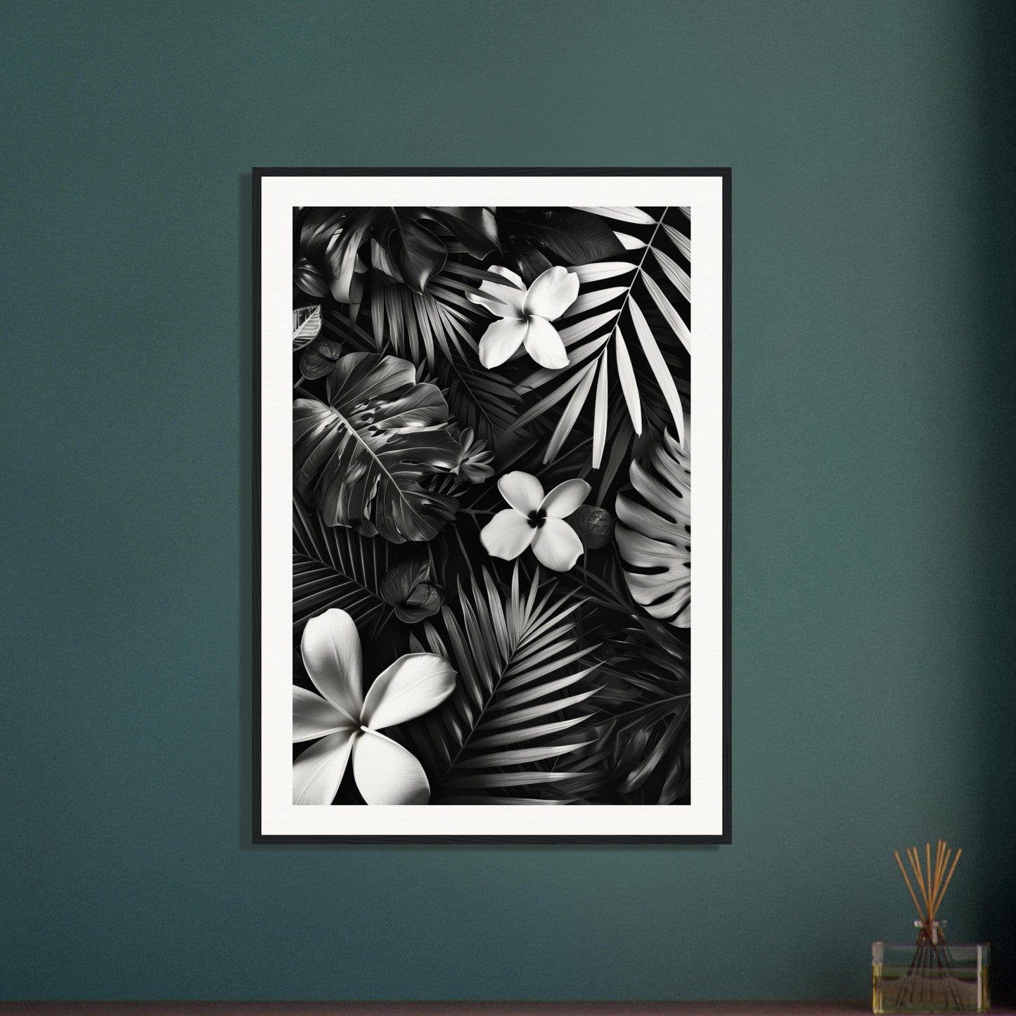 Poster Tropical Noir et Blanc ( )