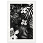 Poster Tropical Noir et Blanc ( 30x45-cm-Bois-blanc)