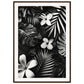 Poster Tropical Noir et Blanc ( 70x100-cm-Bois-foncé)