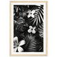 Poster Tropical Noir et Blanc ( 30x45-cm-Bois-clair)